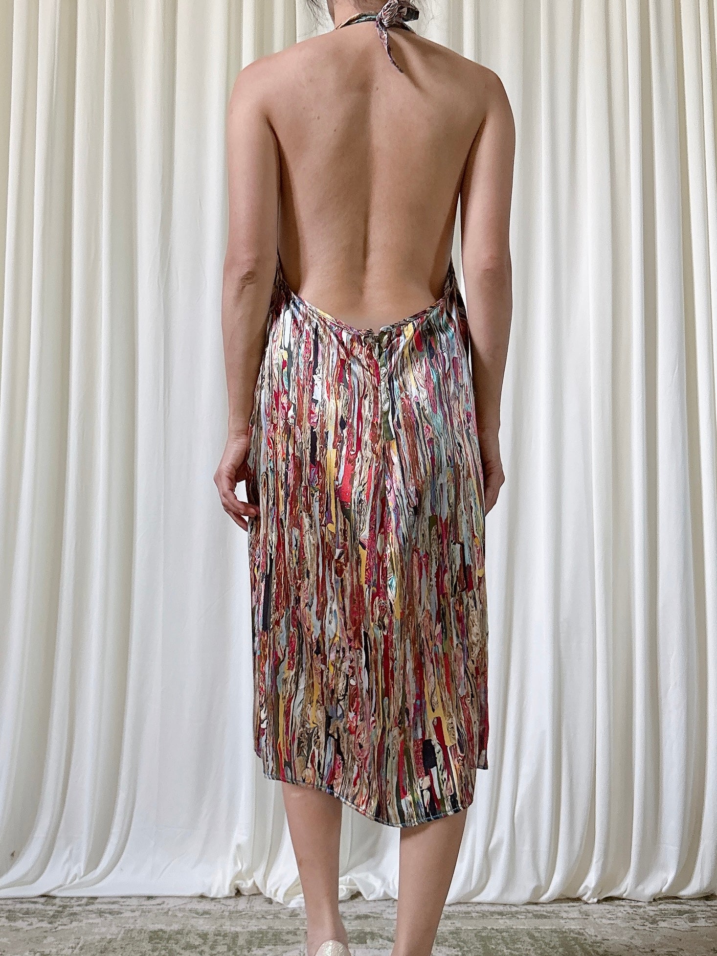 Vintage Hans de Foer Abstract Silk Dress - Size 42