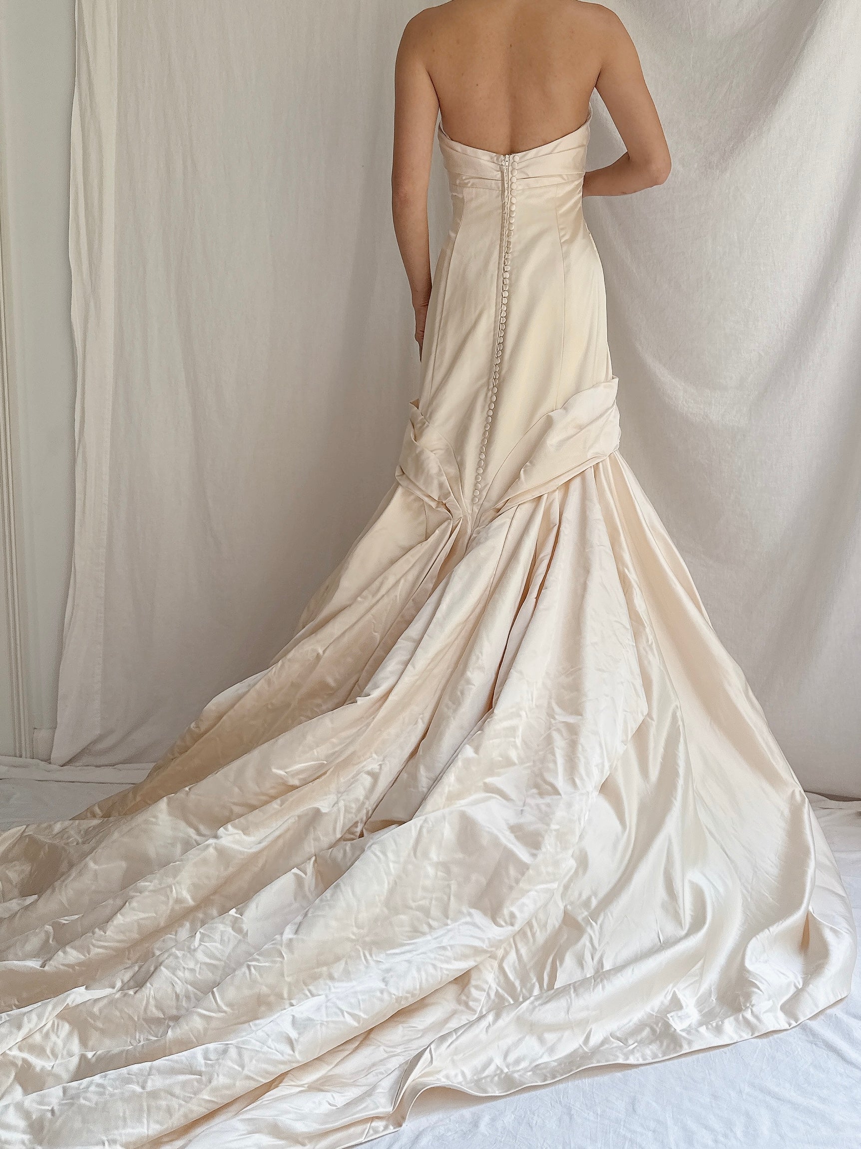 Vintage Marisa Strapless Silk Gown - S/M
