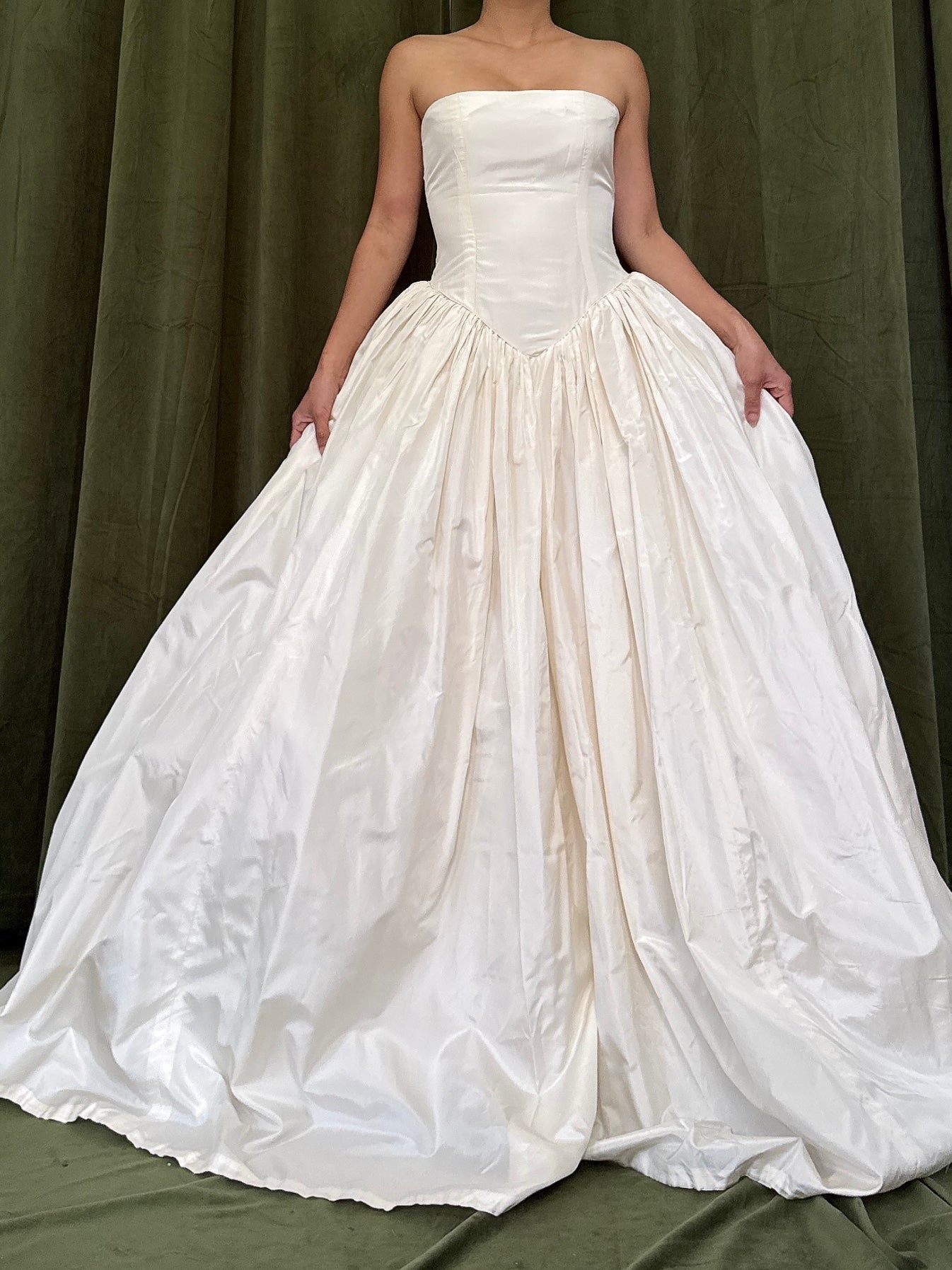 1990s Karen Reilly UK Silk Strapless Gown - XS