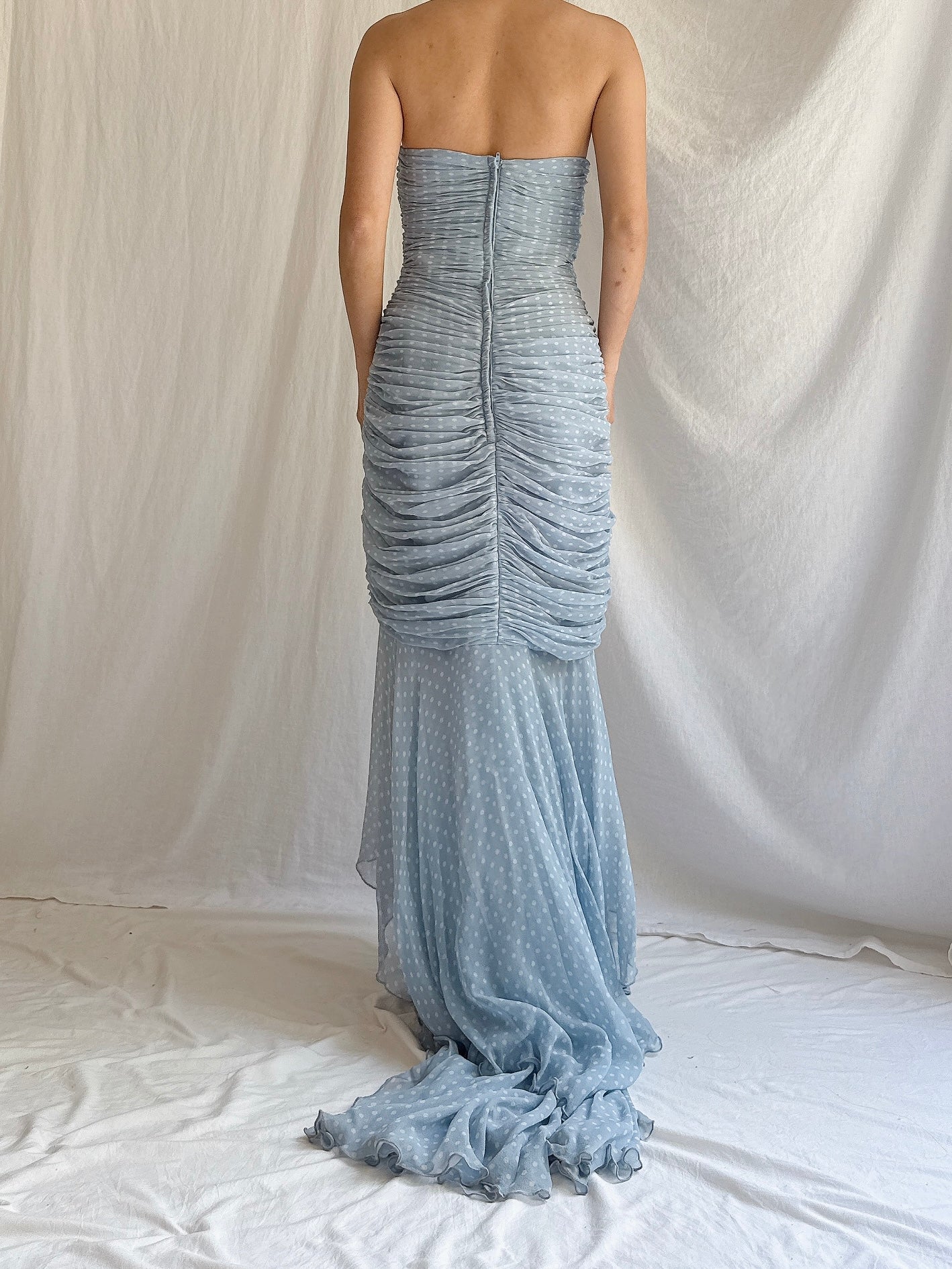 Vintage Silk Wayne Clark Gown w/ Scarf - S/M 6/8