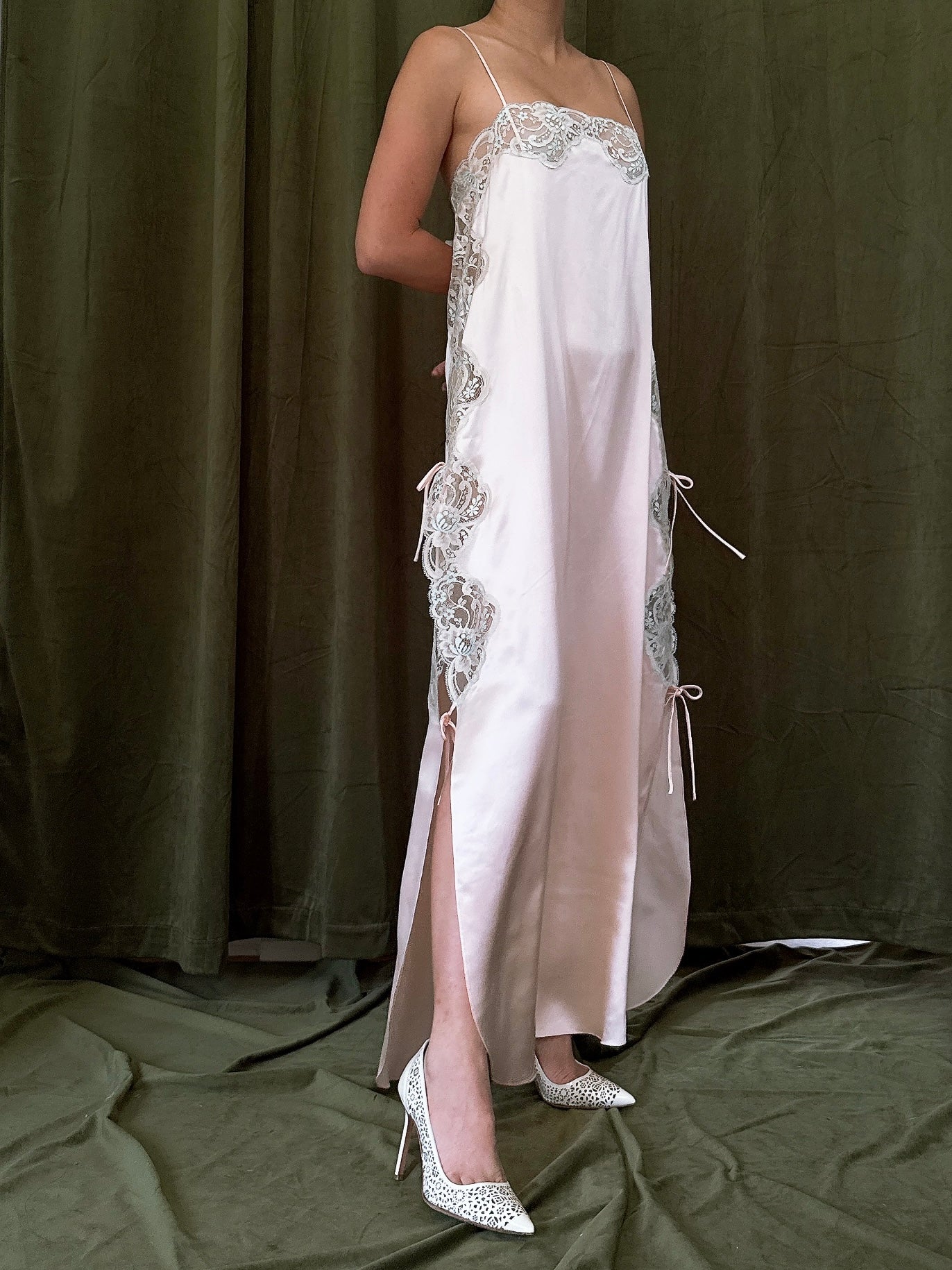 Vintage Silk Pink Slip - Size M