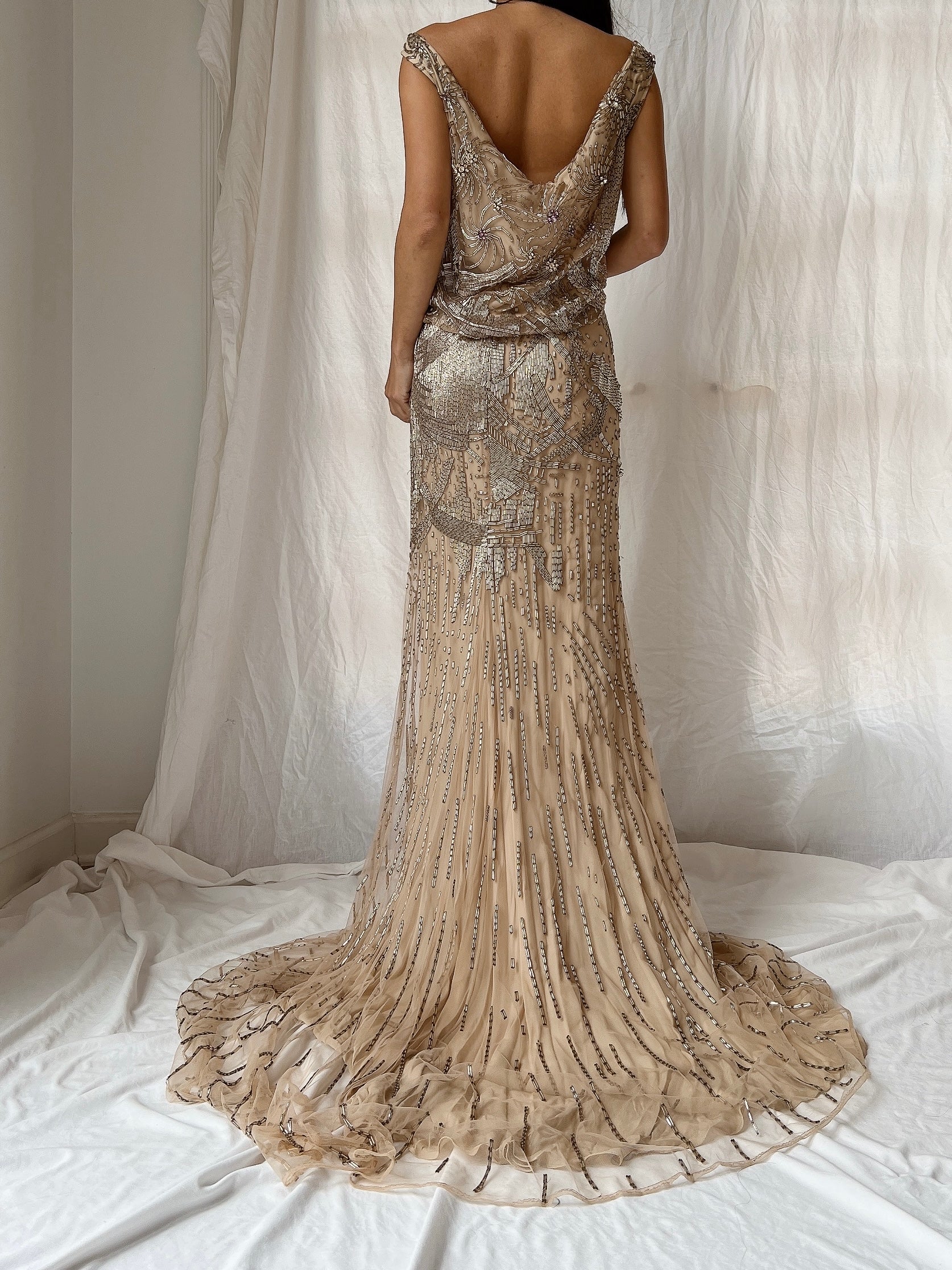 Vintage Naeem Khan Silk Beaded Gown - M/L