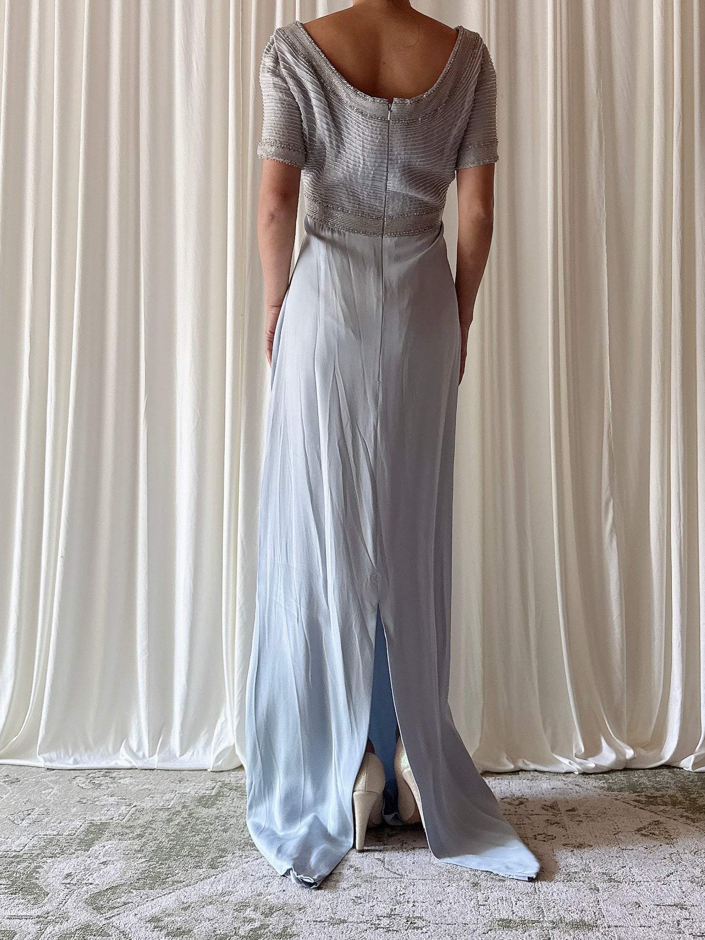 Vintage Belleville Sassoon Blue Gown - UK 16