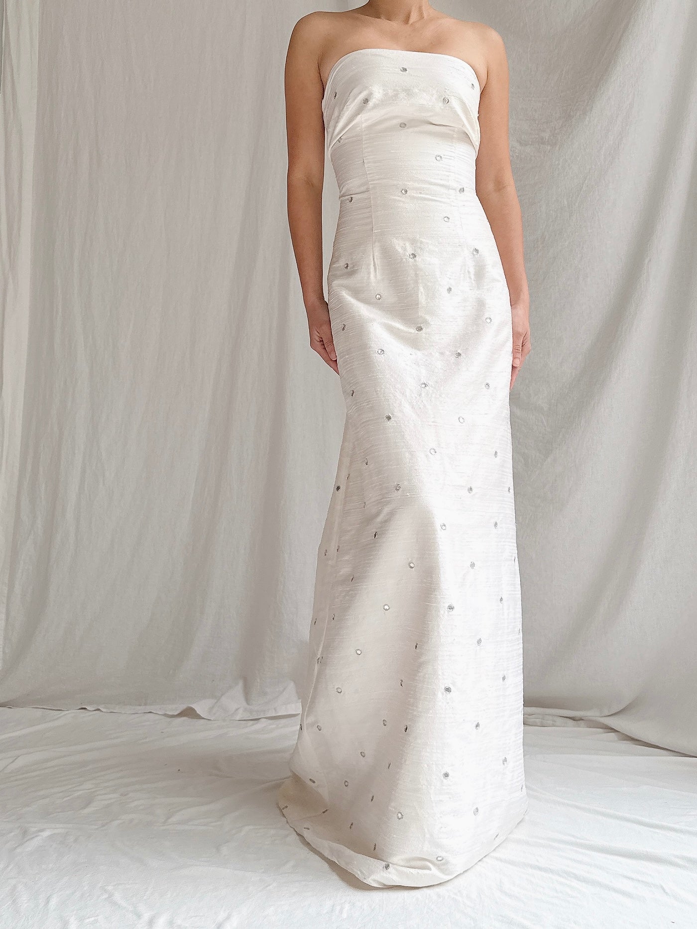 Vintage Strapless Mirrored Column Dress - M/8