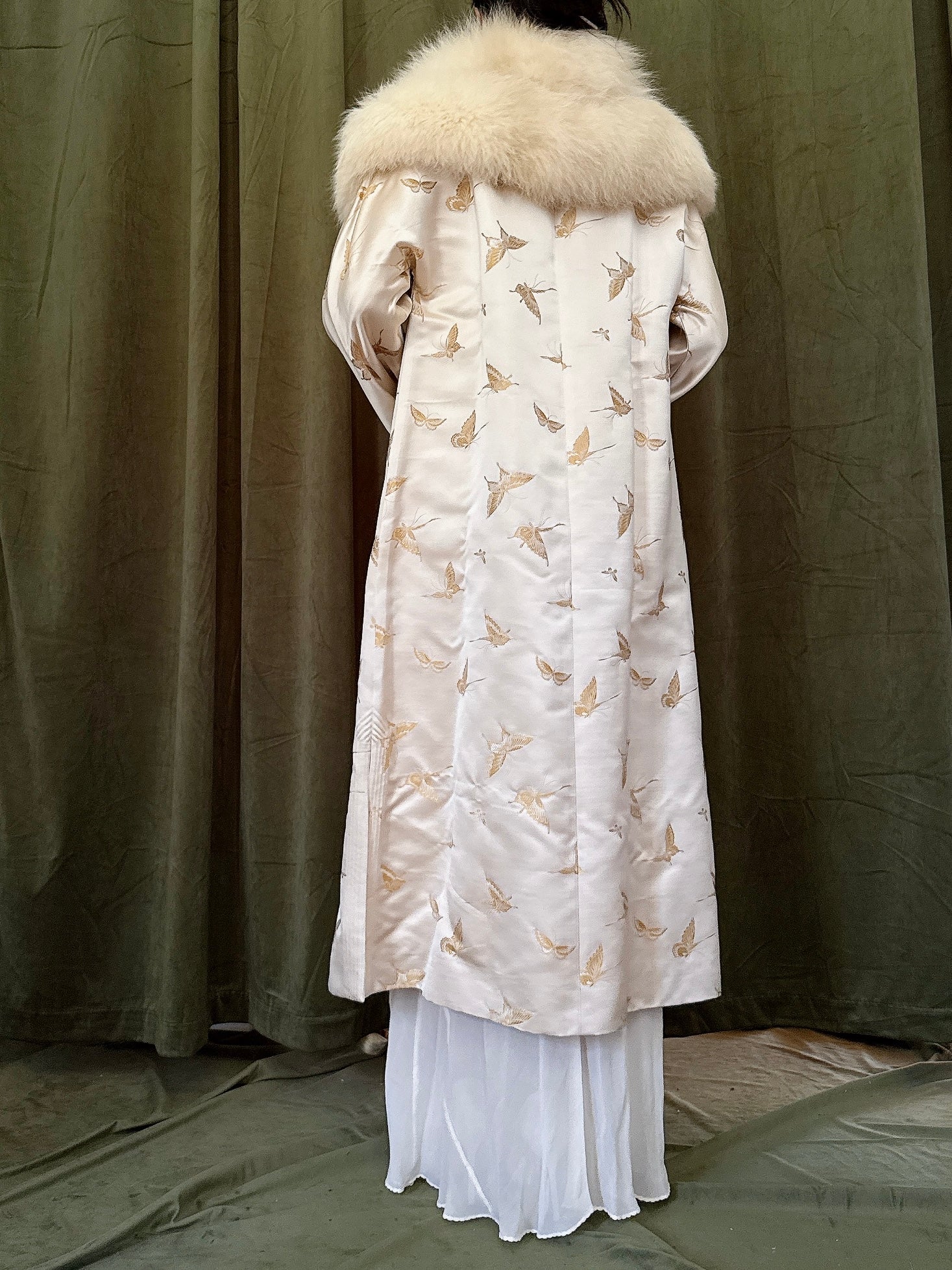 Vintage Silk Satin Duster - M