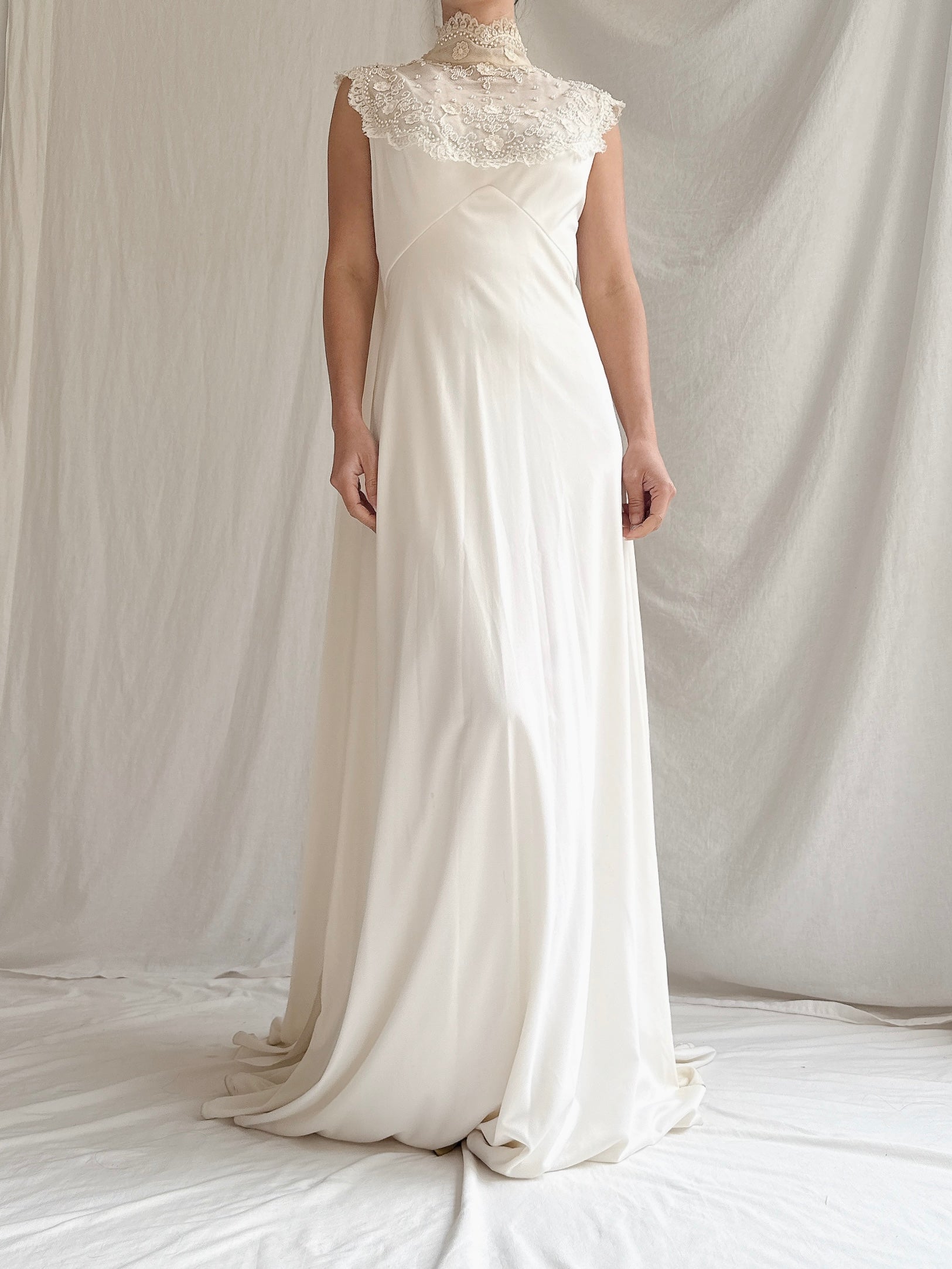 “RESERVED- DO NOT BUY” 1960s Jersey High Neck Gown - S/M