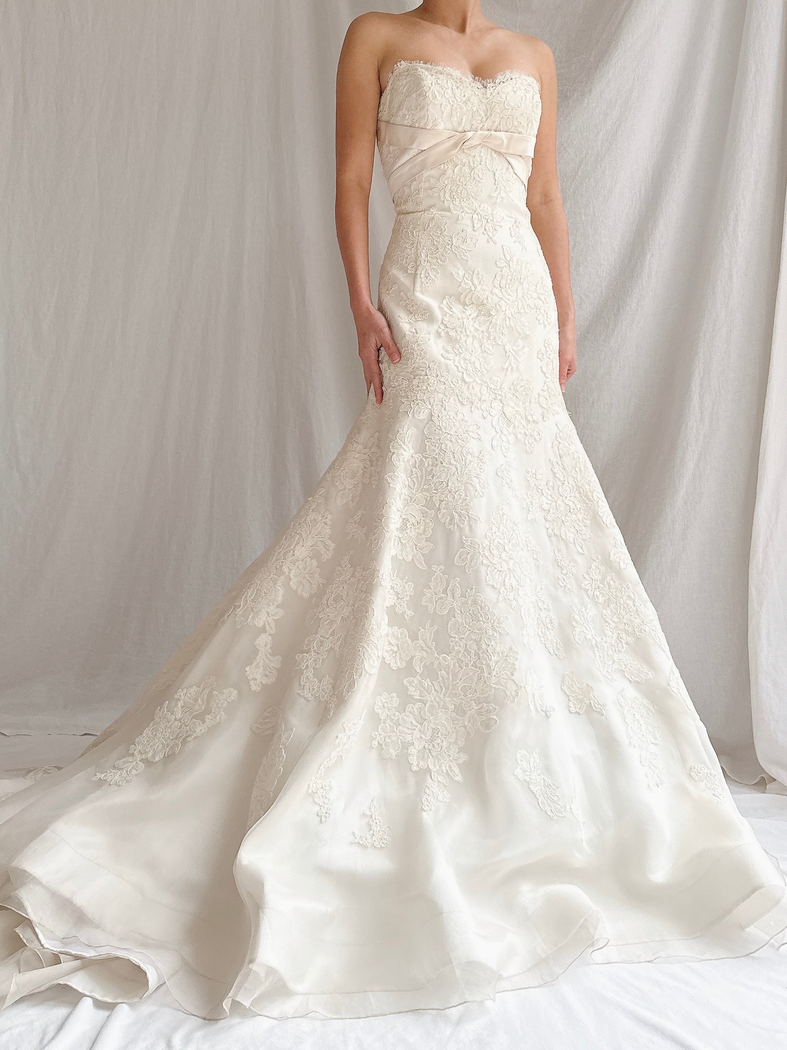“RESERVED” Vintage Liancarlo Couture Alencon Lace & Silk Organza Gown - S/M 6