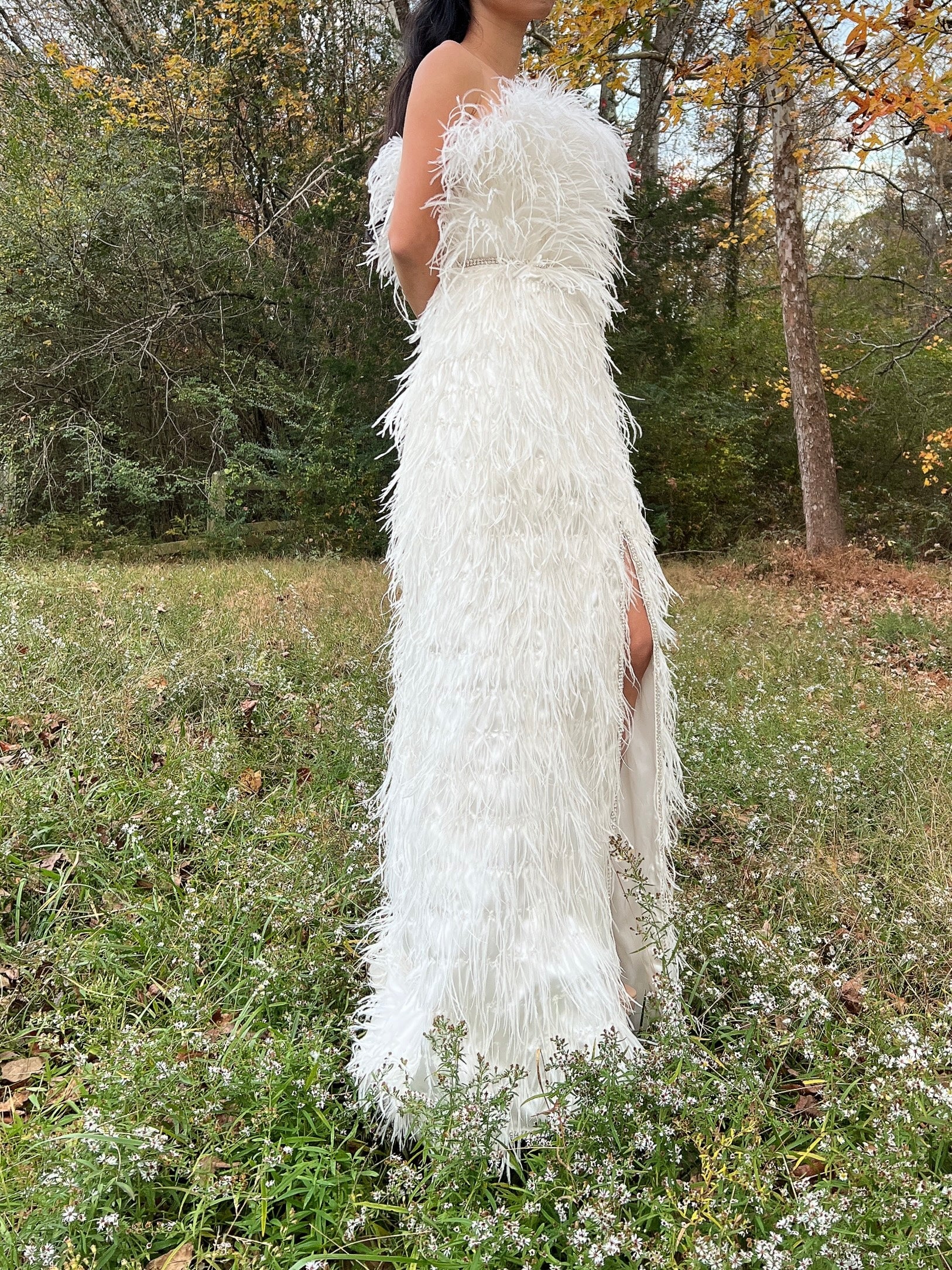 Ostrich Strapless Feather Dress - S/4/6