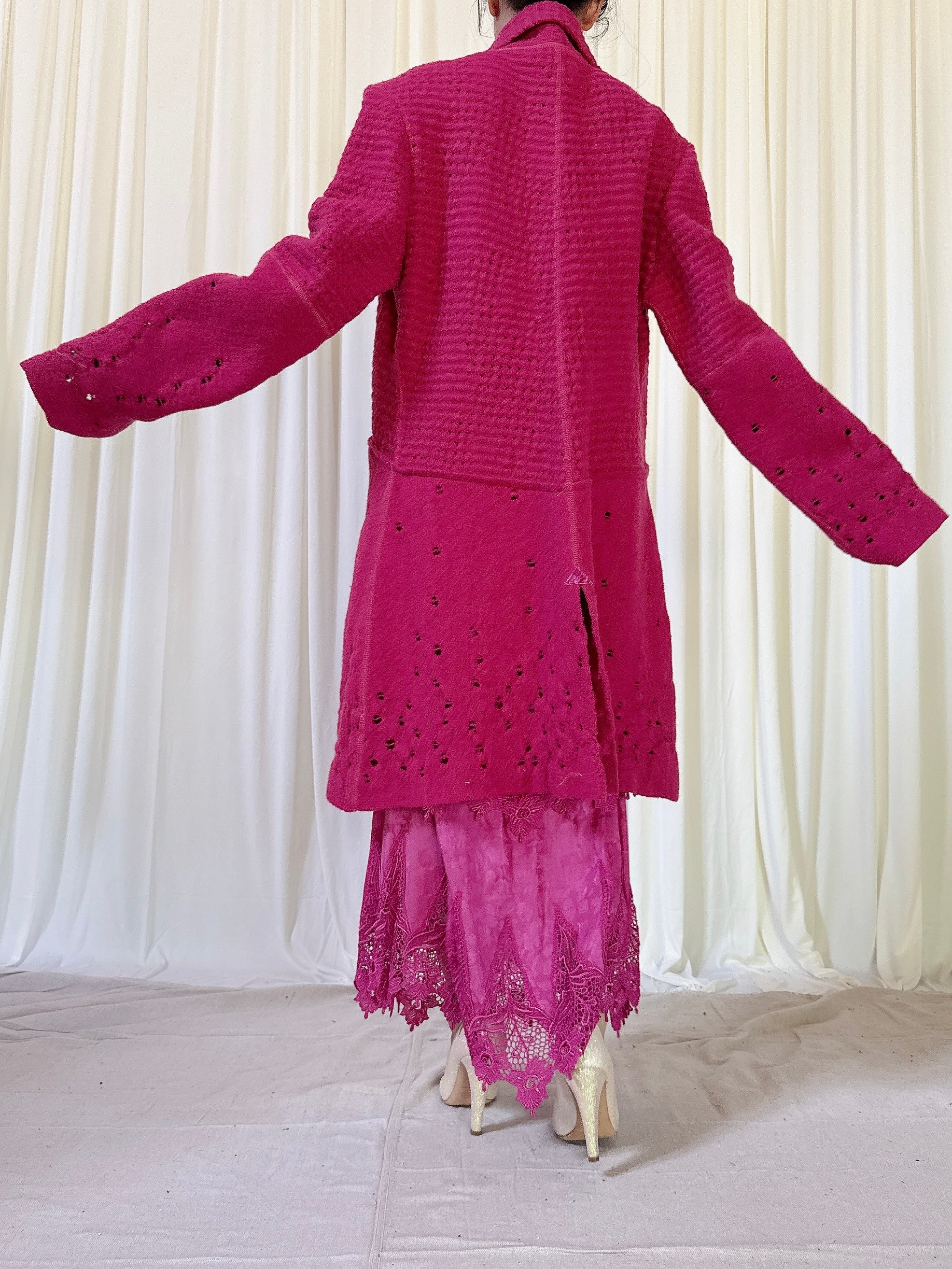 Vintage Fuchsia Wool Coat - M