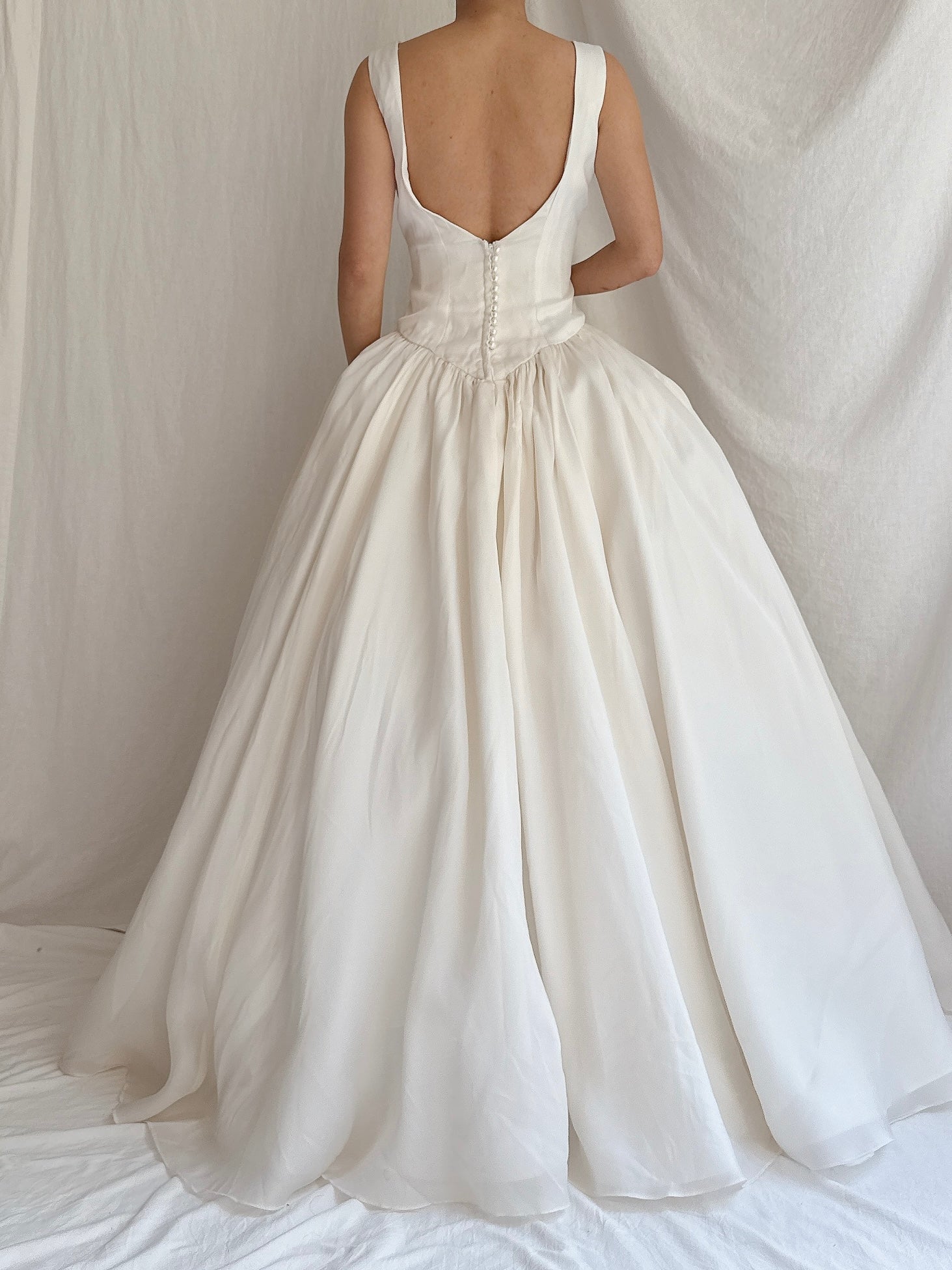 Vintage Silk Organza Gown - S