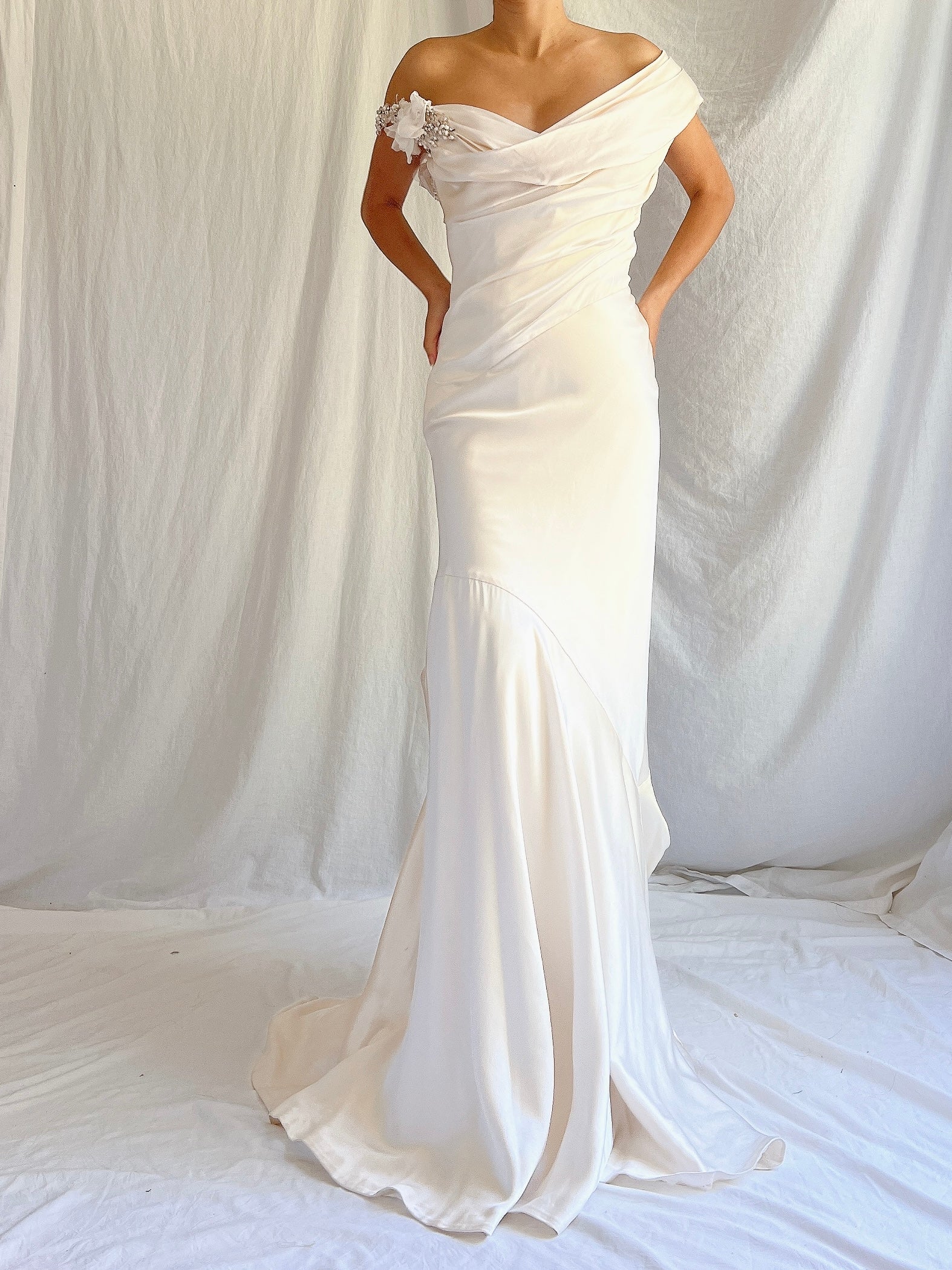 Vintage Silk Bustier Dress - M/8