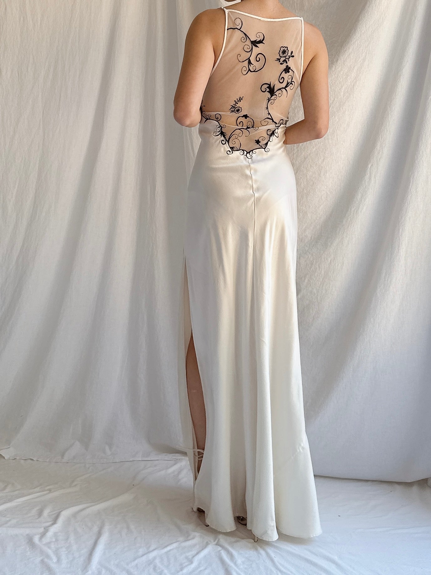 Y2K Silk Bias Cut Slip Dress - M