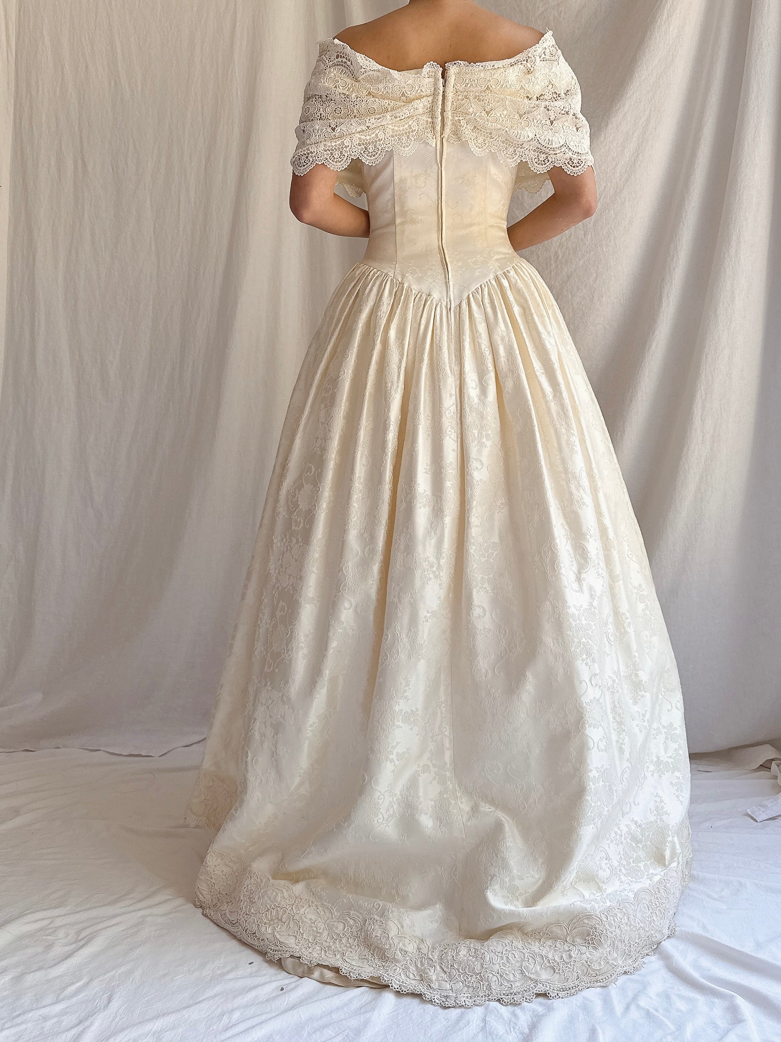 Vintage Brocade Dropped Waist Dress - XXS/0