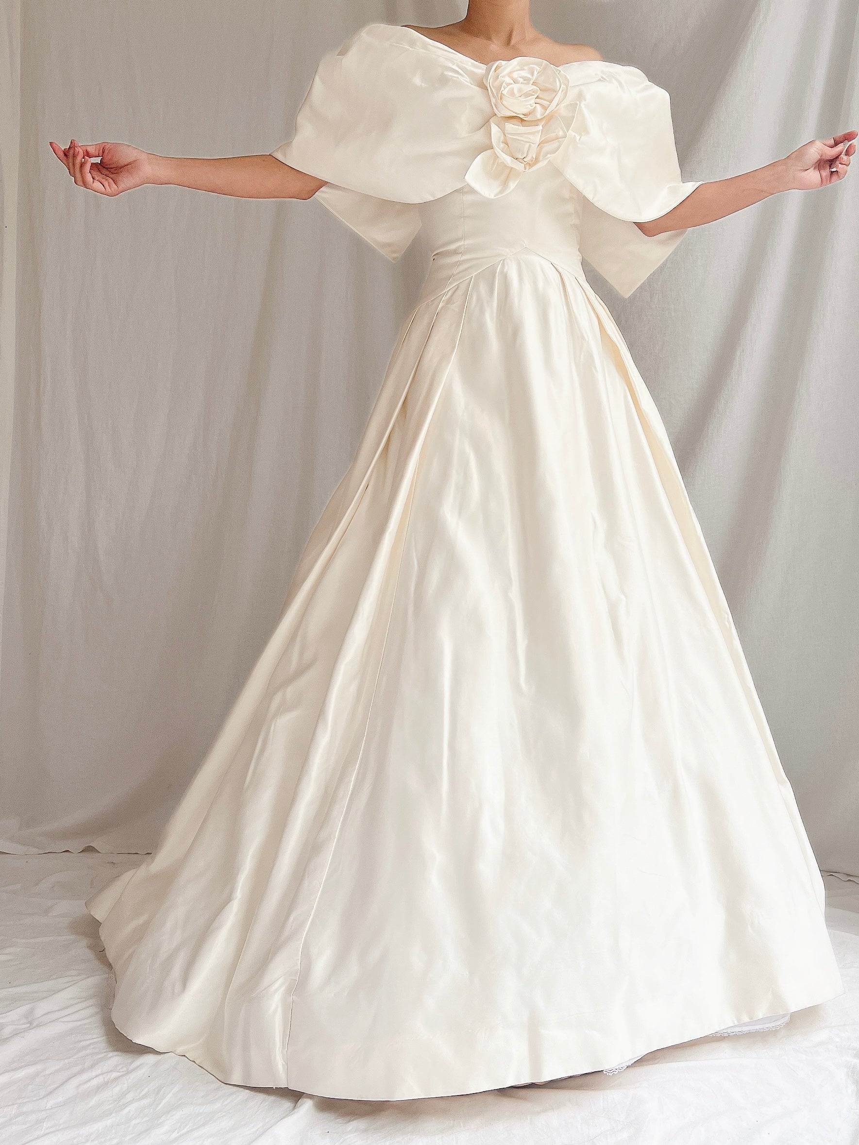 RESERVED Vintage Silk Scaasi Off-the-Shoulder Gown - M/8