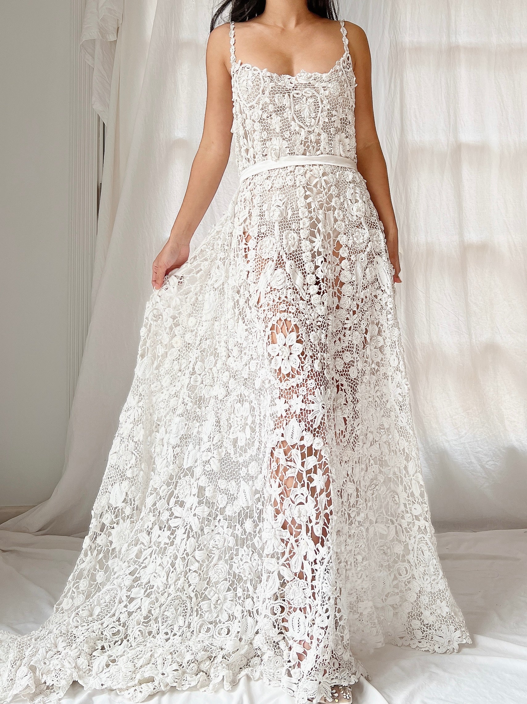 Antique Irish Crochet Dress - OSFM
