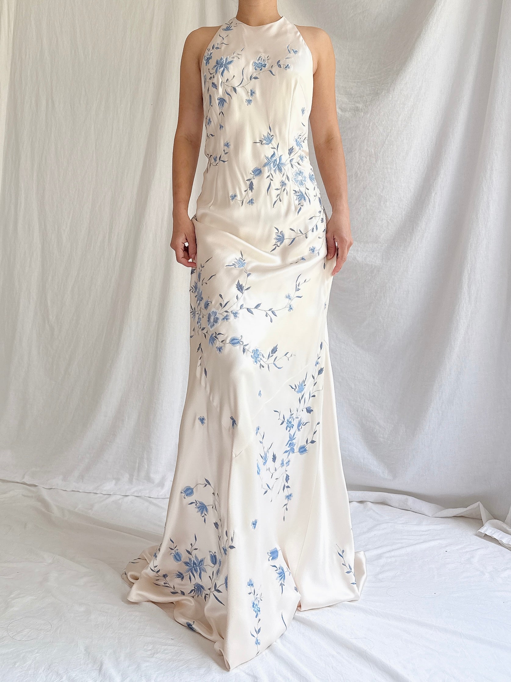 Vintage Silk Embroidered Gown - M/10