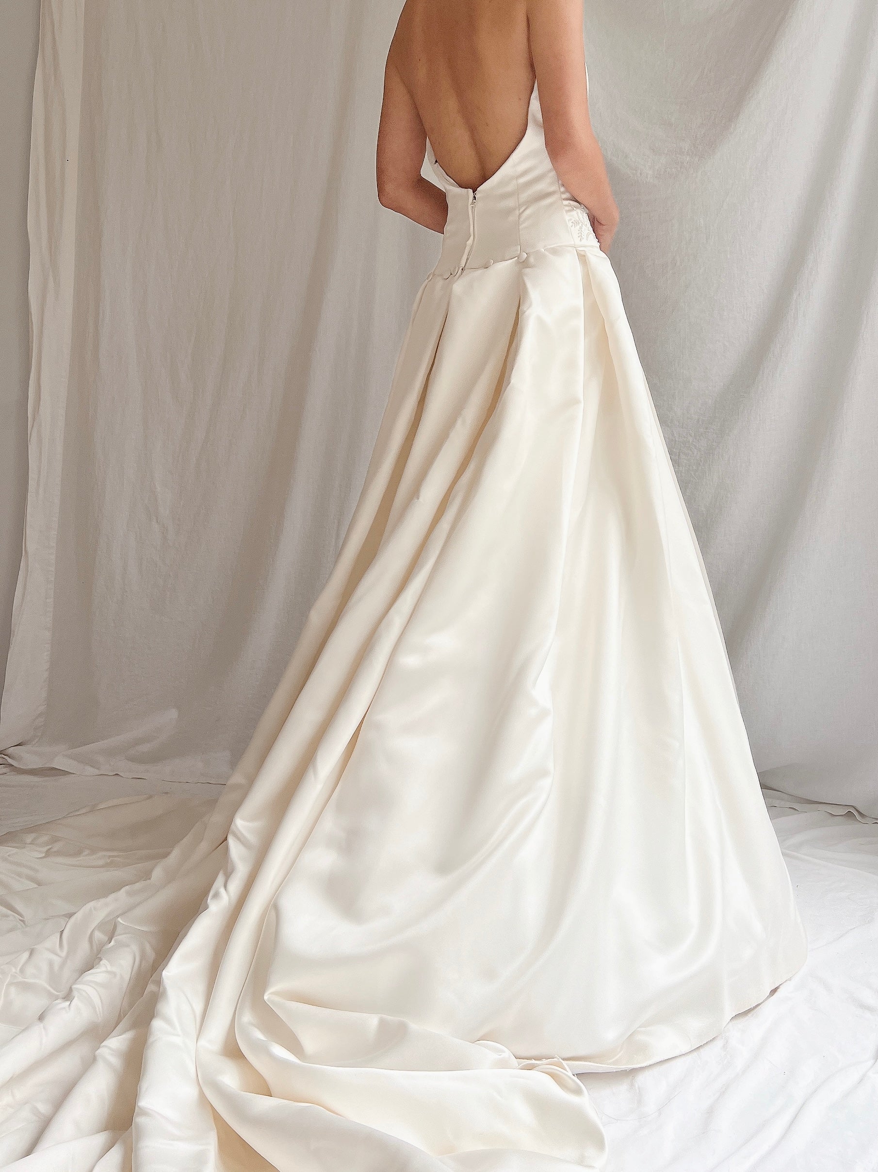 Vintage St. Pucci Satin Dropped Waist Gown - S/4/6