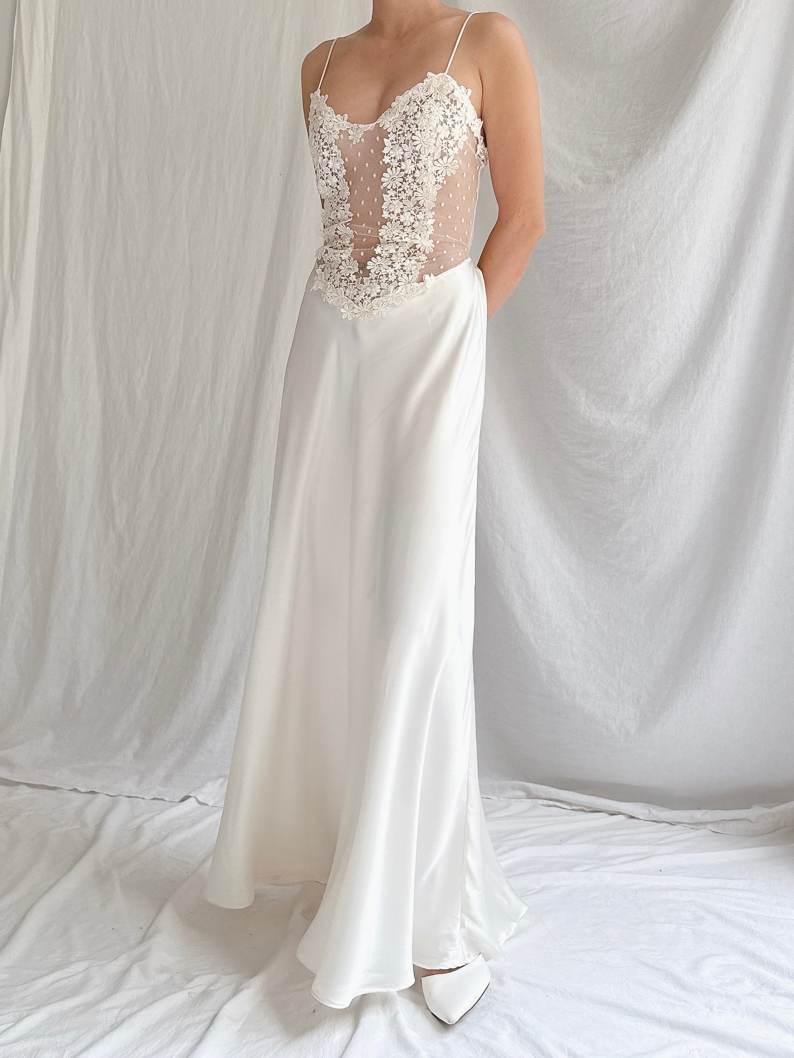 Vintage Satin Slip Dress - M