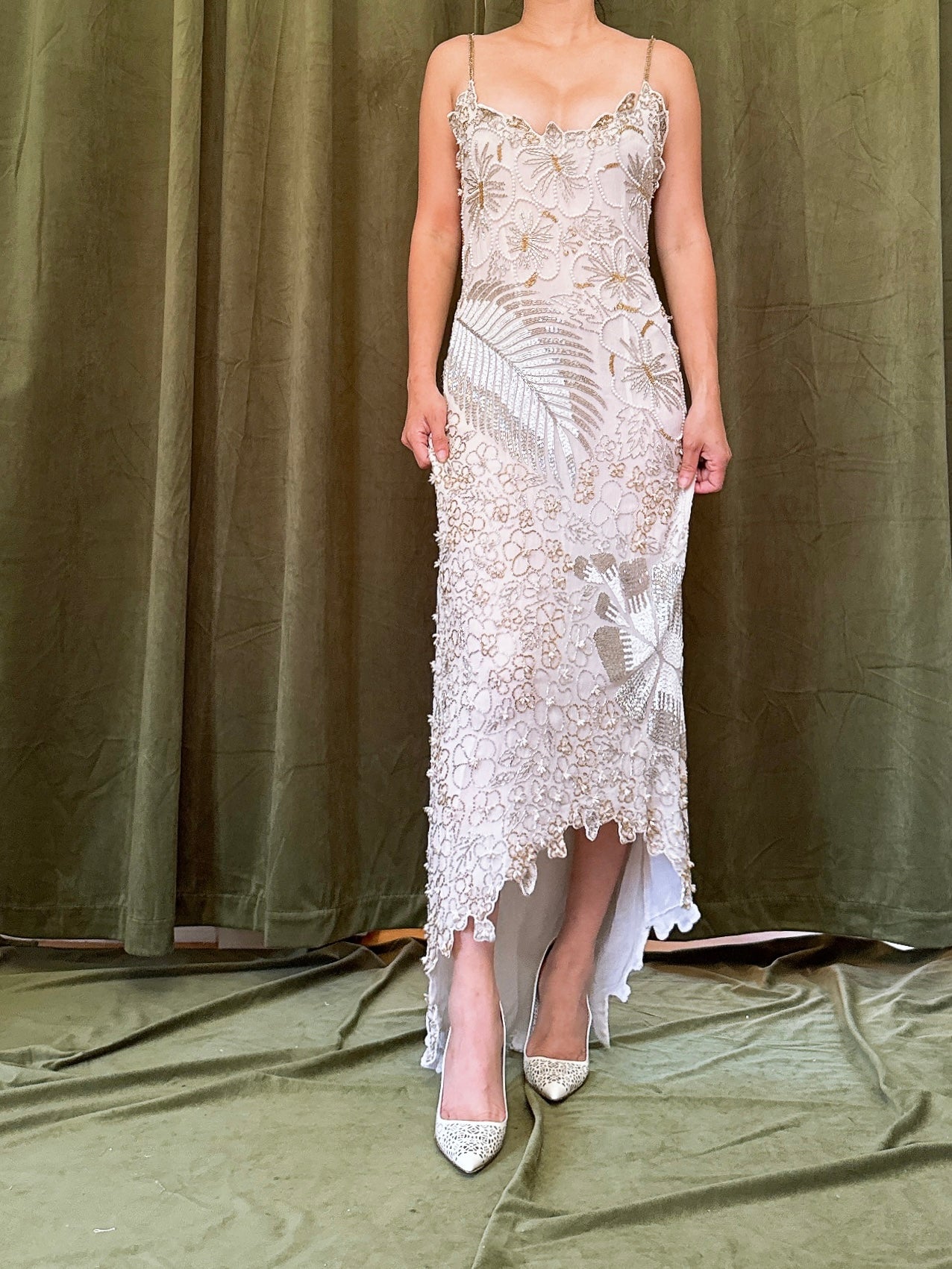 1980s Silk Beaded Dress -