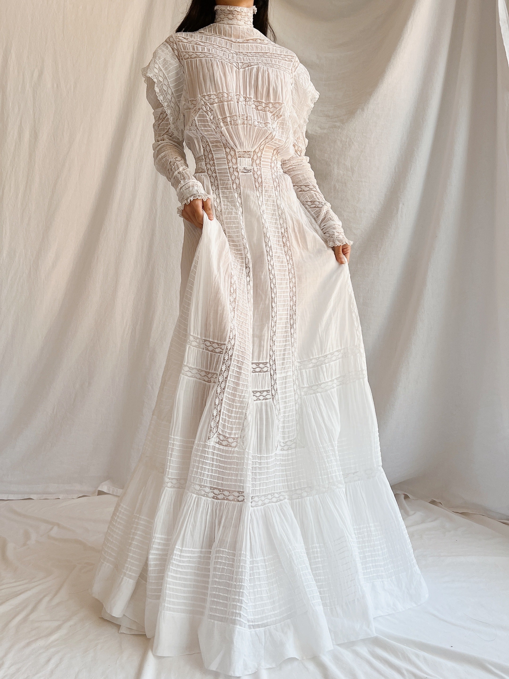Victorian Silk/Cotton Lawn Dress - XS