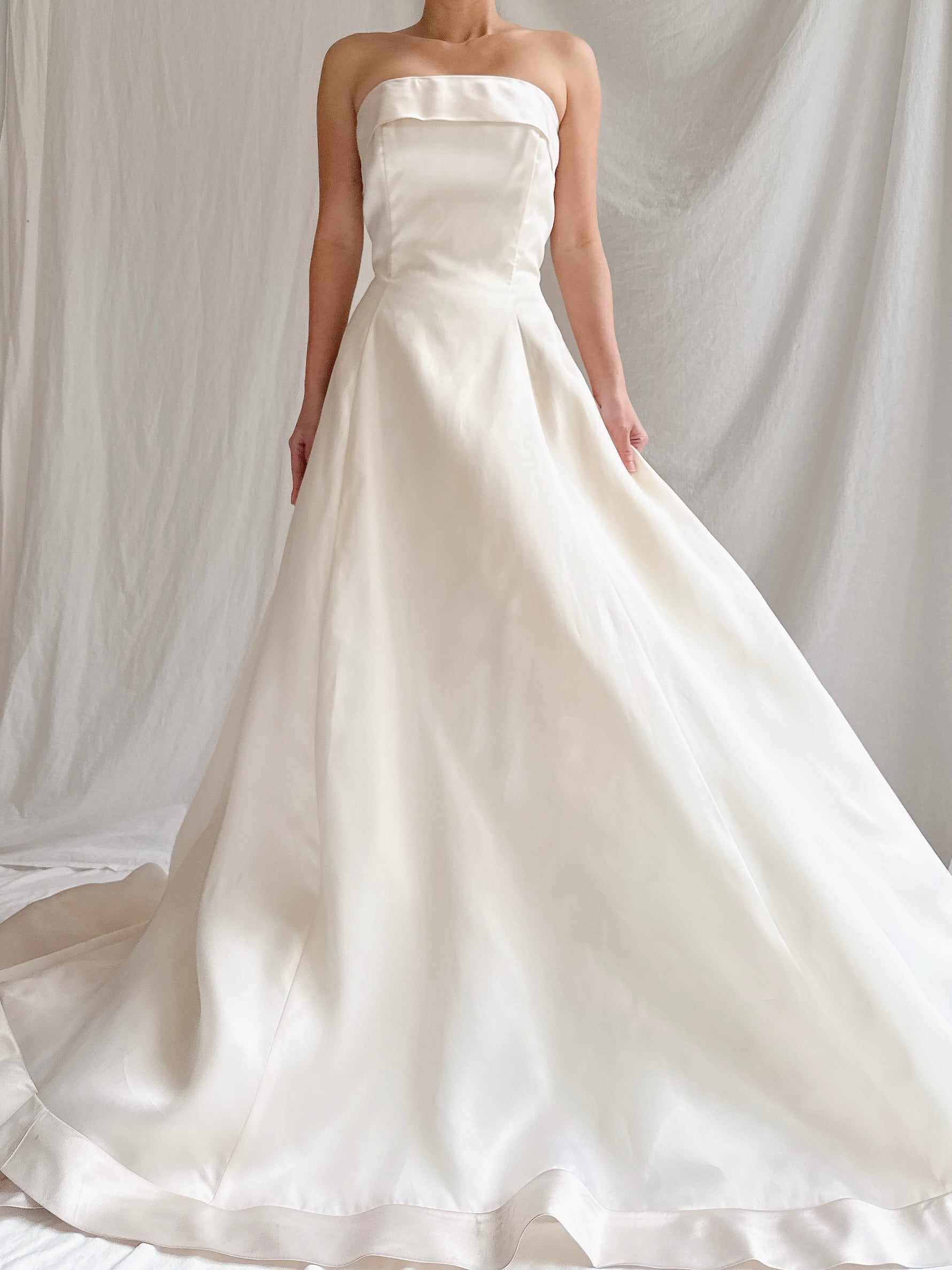 Vintage Silk Organza Strapless Gown