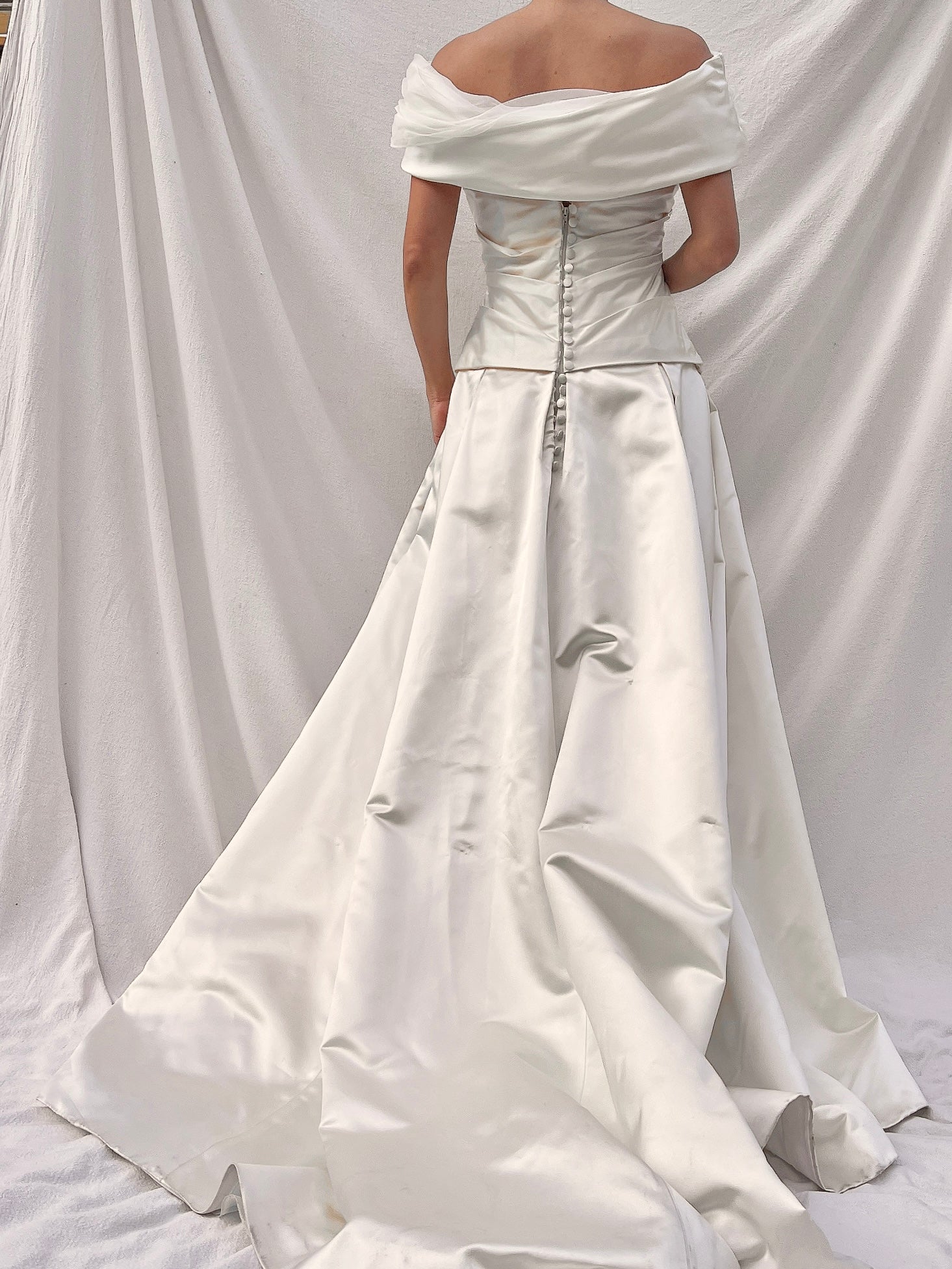 “RESERVED” Vintage Le Spose di Gio Silk Shawl Gown - S/6