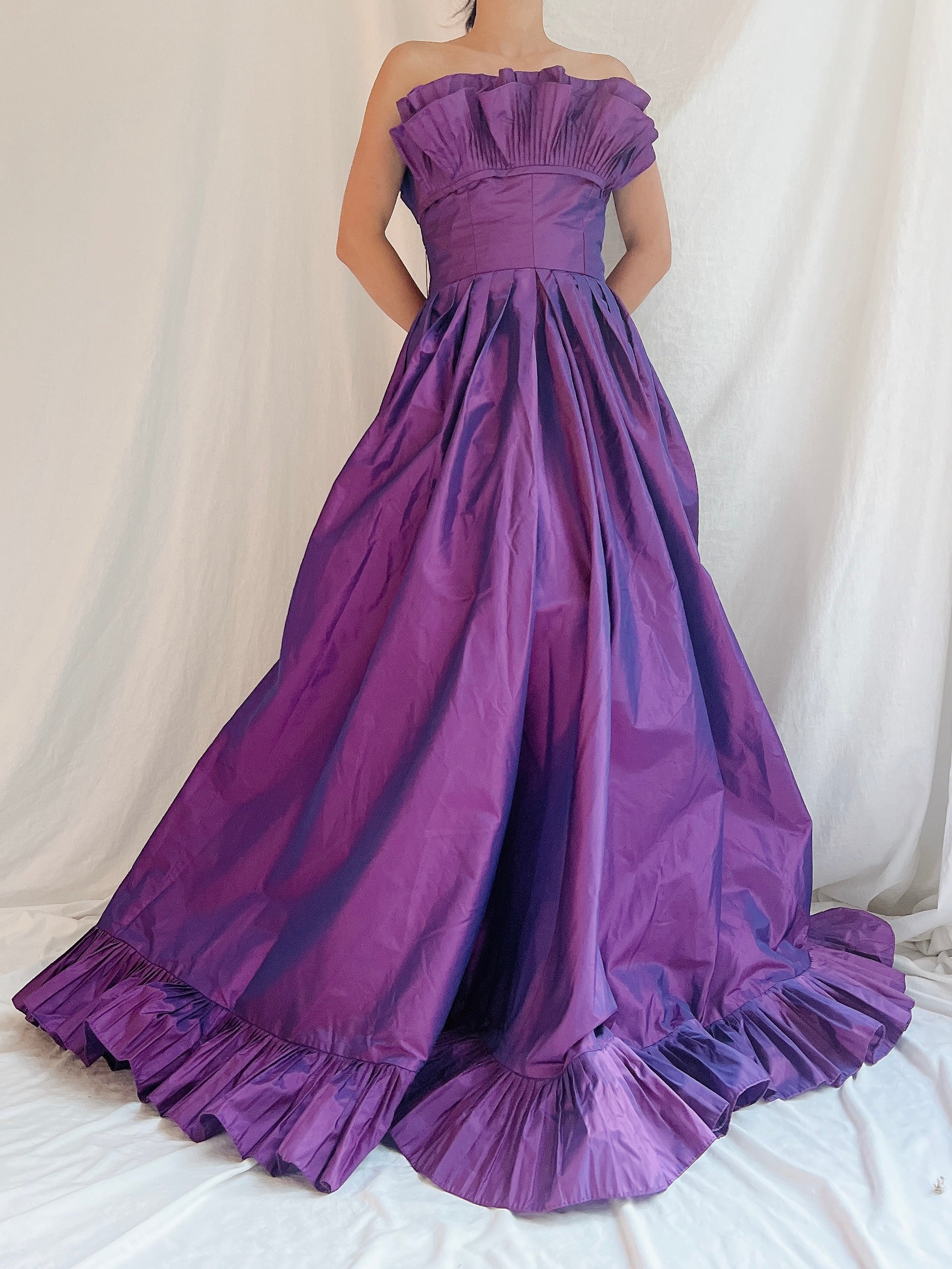 Vintage Victor Costa Purple Iridescent Gown - 4