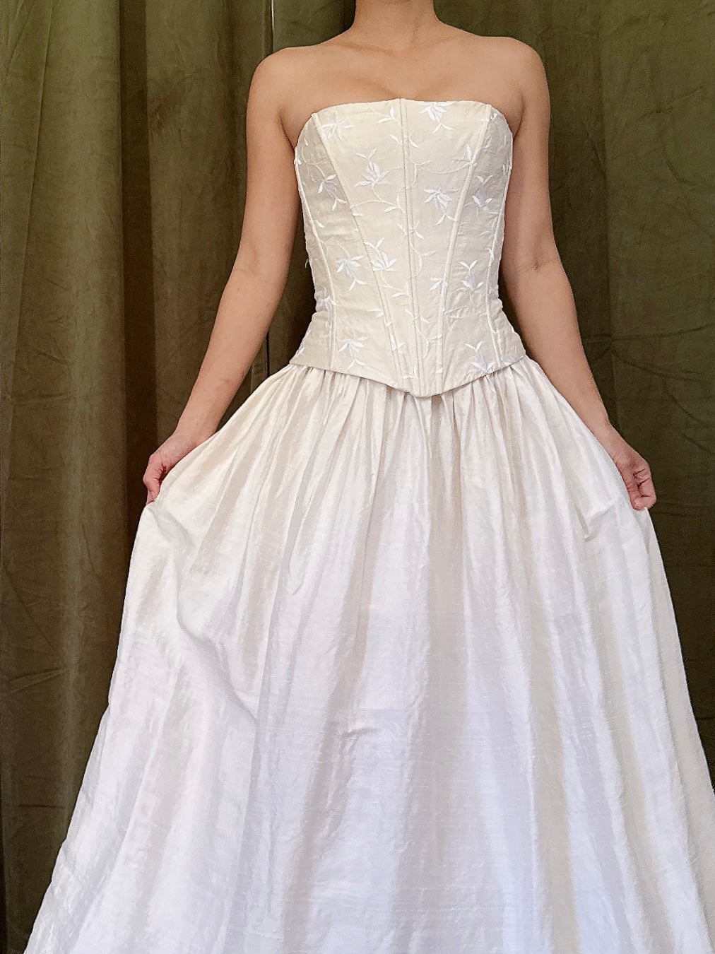 Vintage Jessica McClintock Raw Silk Gown - S