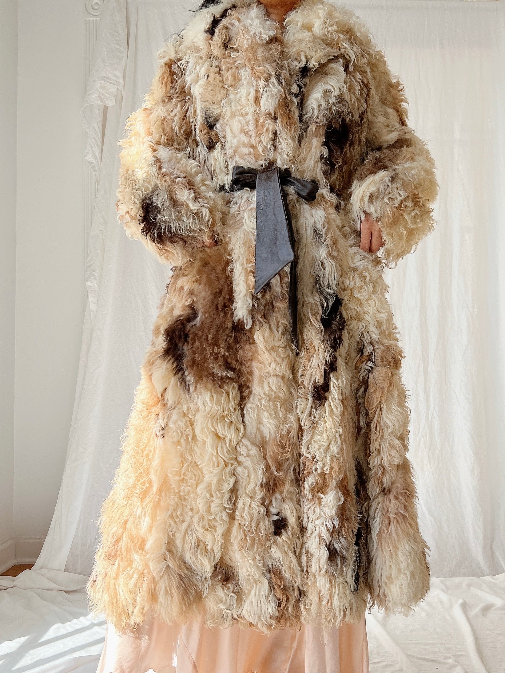 1970s Rare Sheared Curly Lamb Coat - M