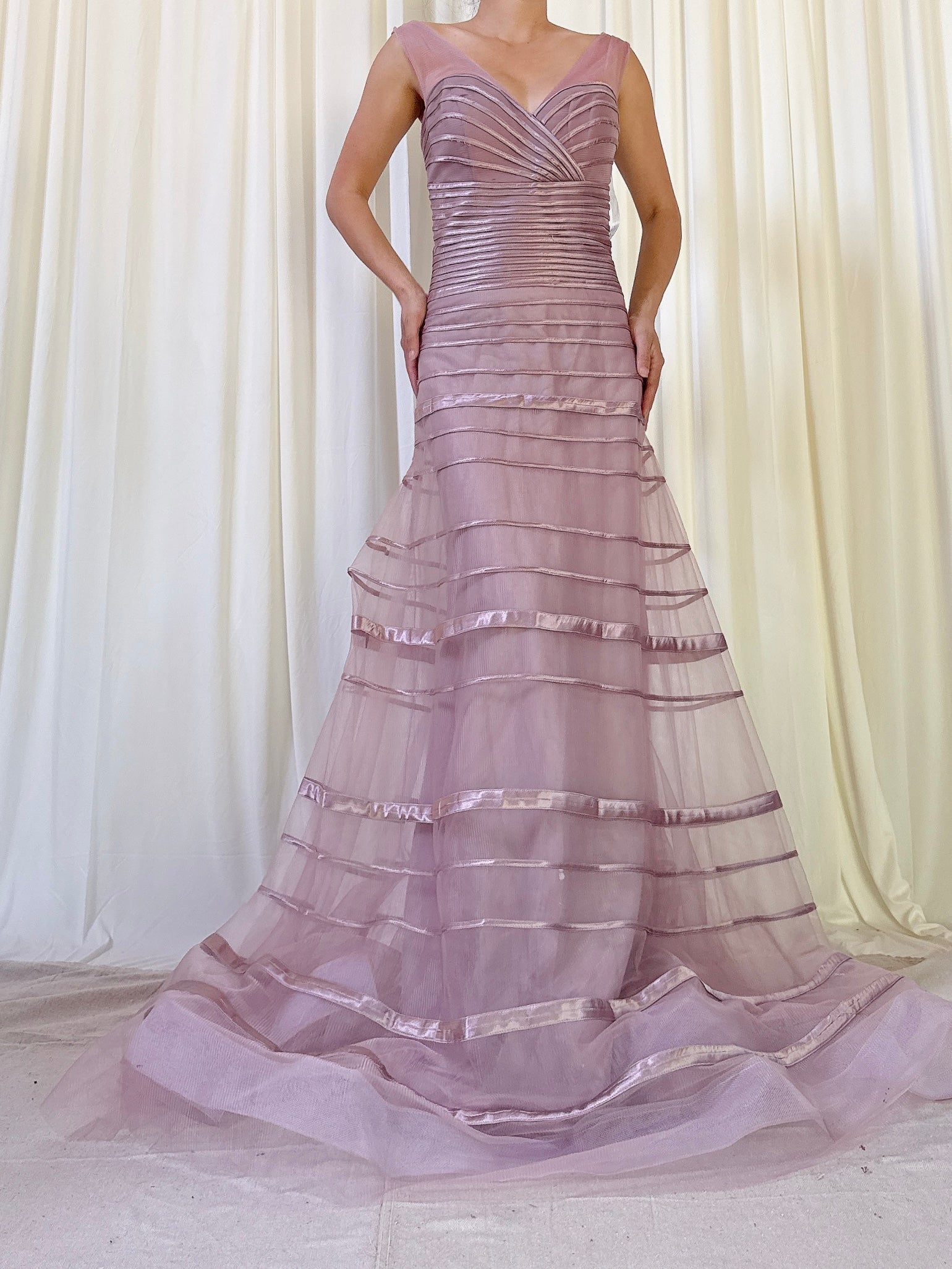 Vintage Purple tulle Montage Dress - L/12
