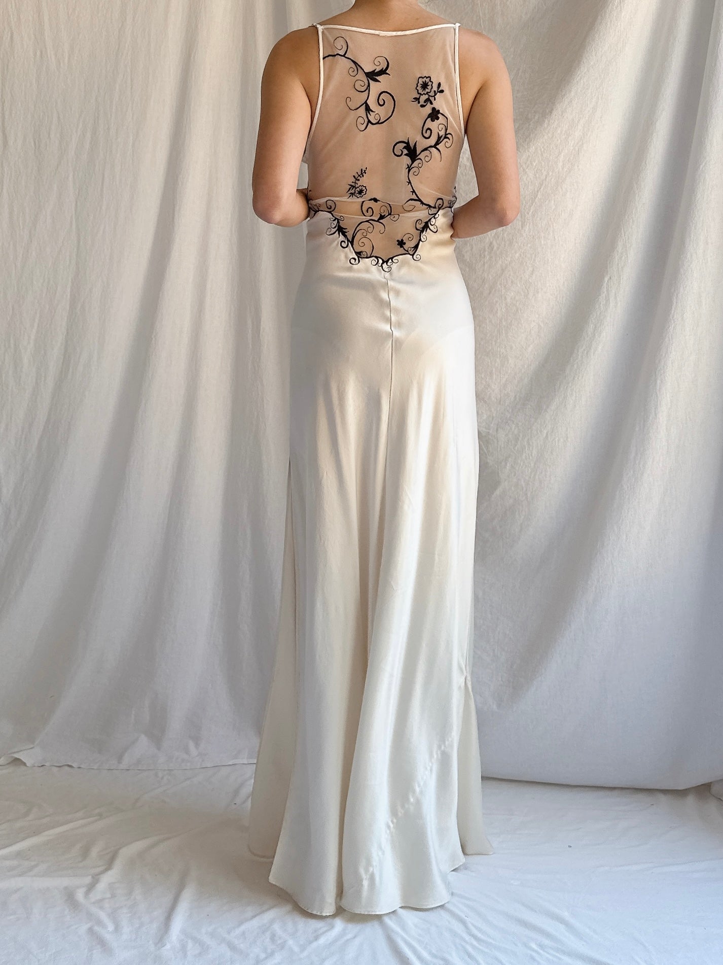 Y2K Silk Bias Cut Slip Dress - M