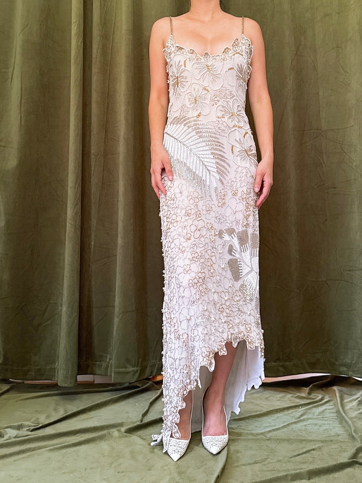 1980s Silk Beaded Dress -
