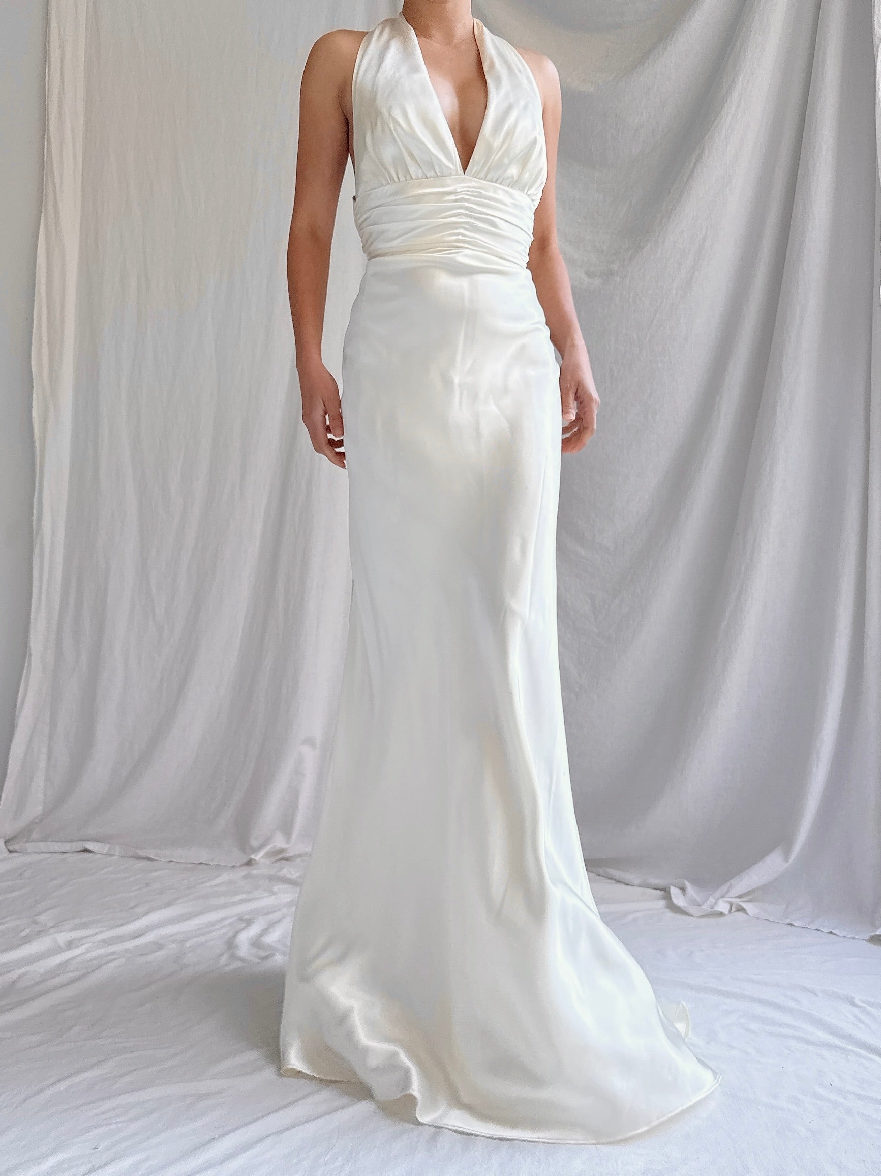 Vintage Satin Bias Dress - S