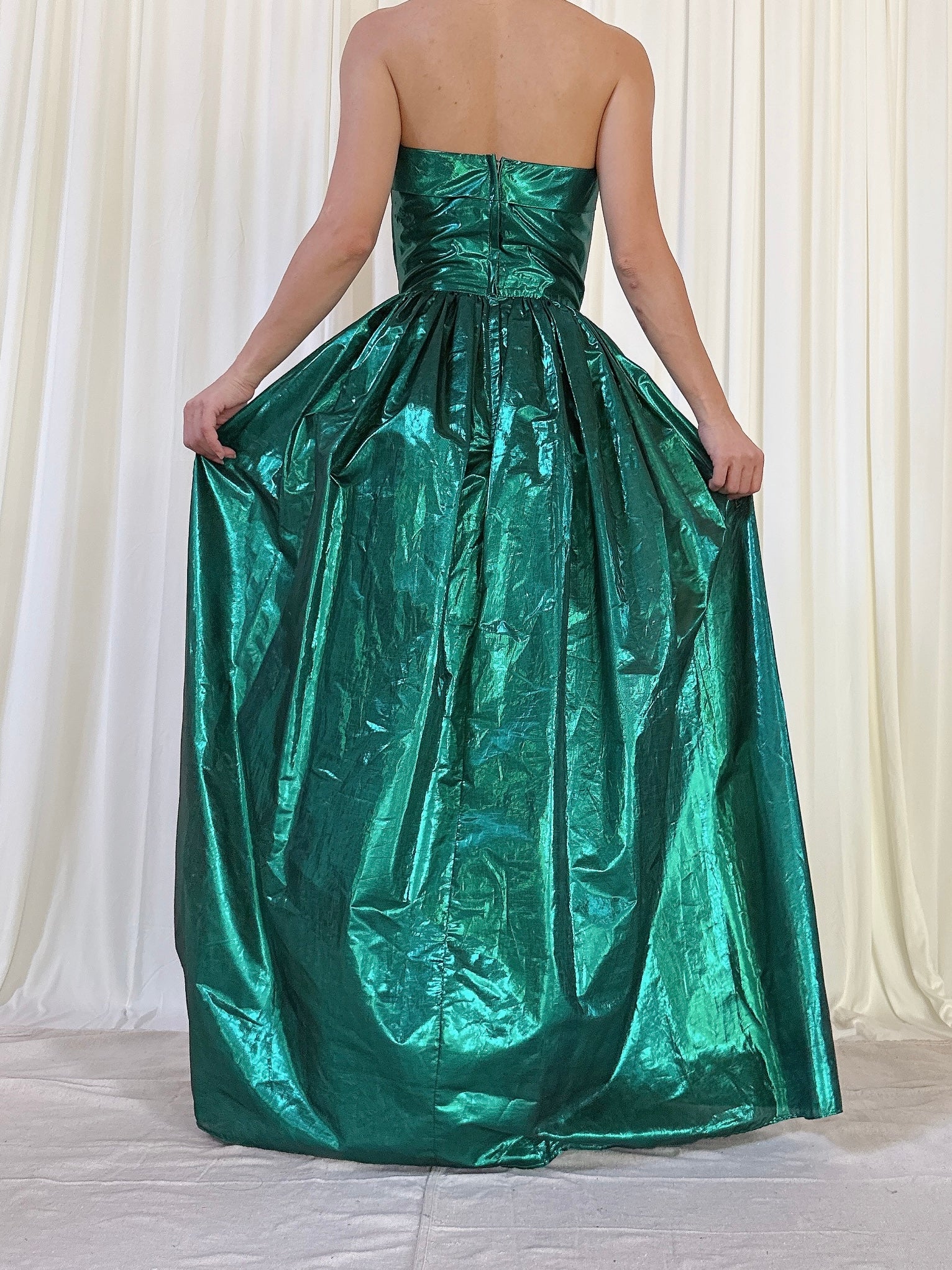 Vintage TD4 Lurex Strapless Gown XS