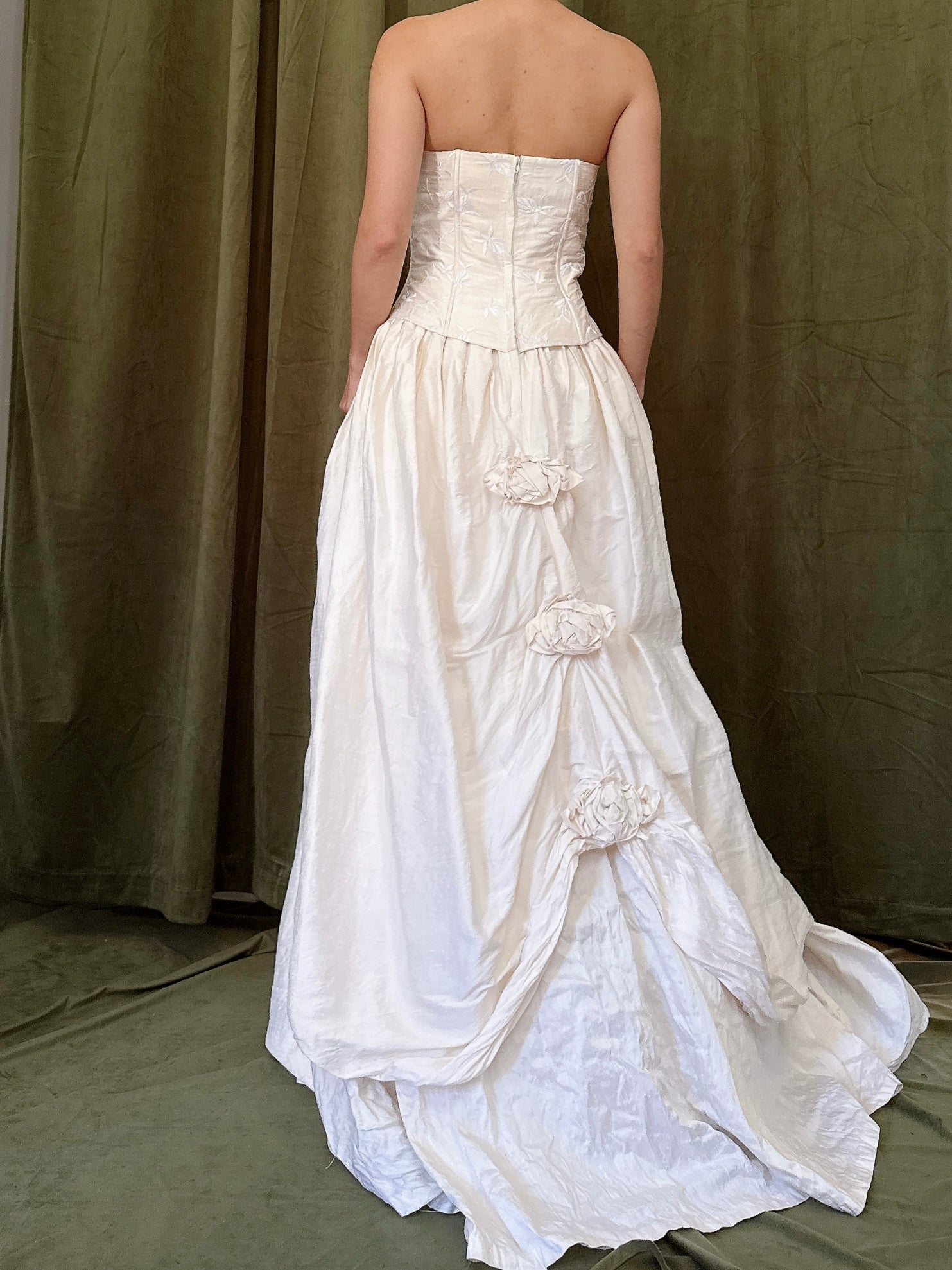 Vintage Jessica McClintock Raw Silk Gown - S