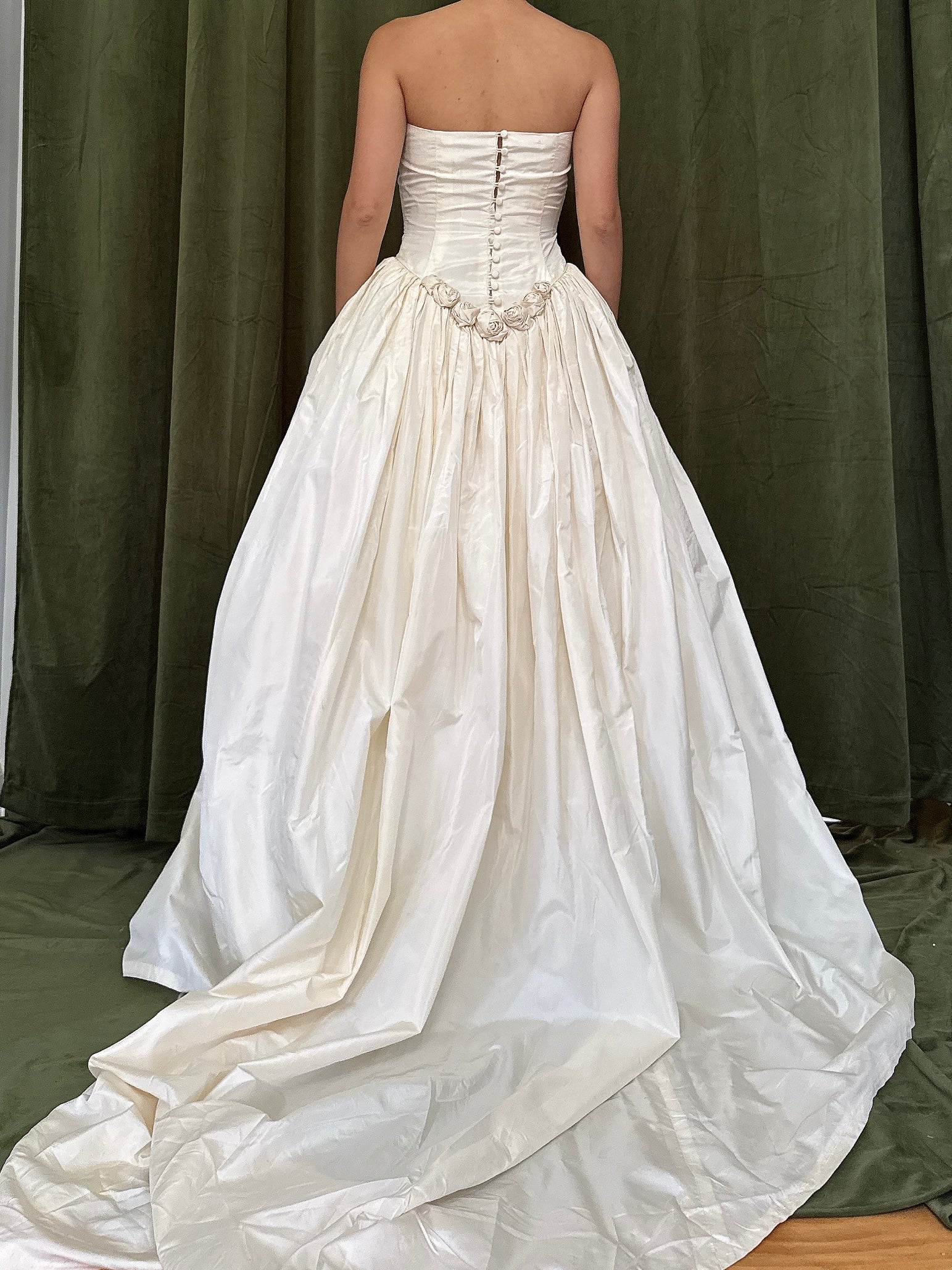 1990s Karen Reilly UK Silk Strapless Gown - XS