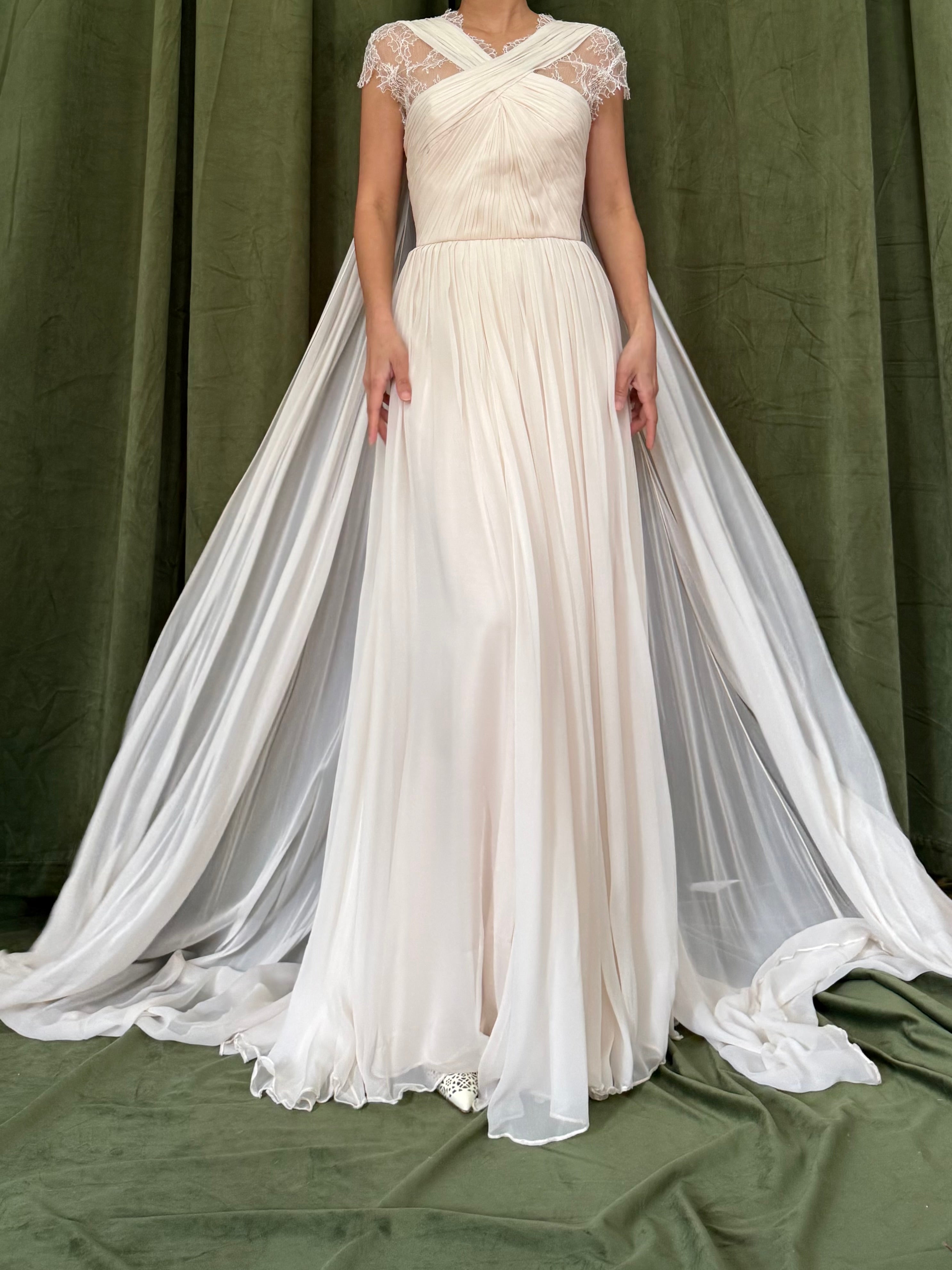 Vintage Monique Lhuillier Silk Chiffon Gown - S