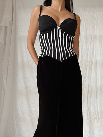 Vintage Striped Bustier Top - S