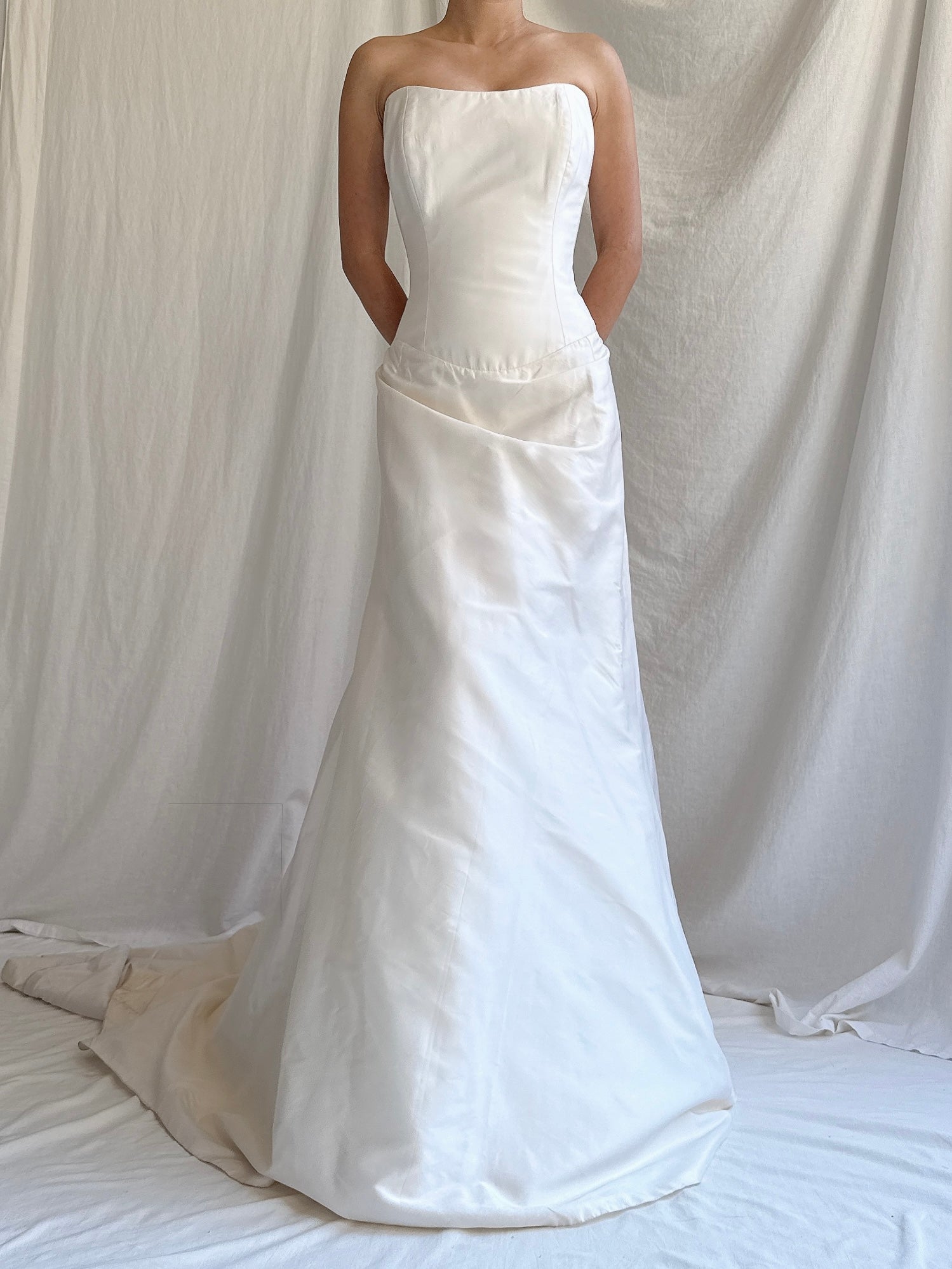 Vintage UK Silk Strapless Gown - M/L 8/10