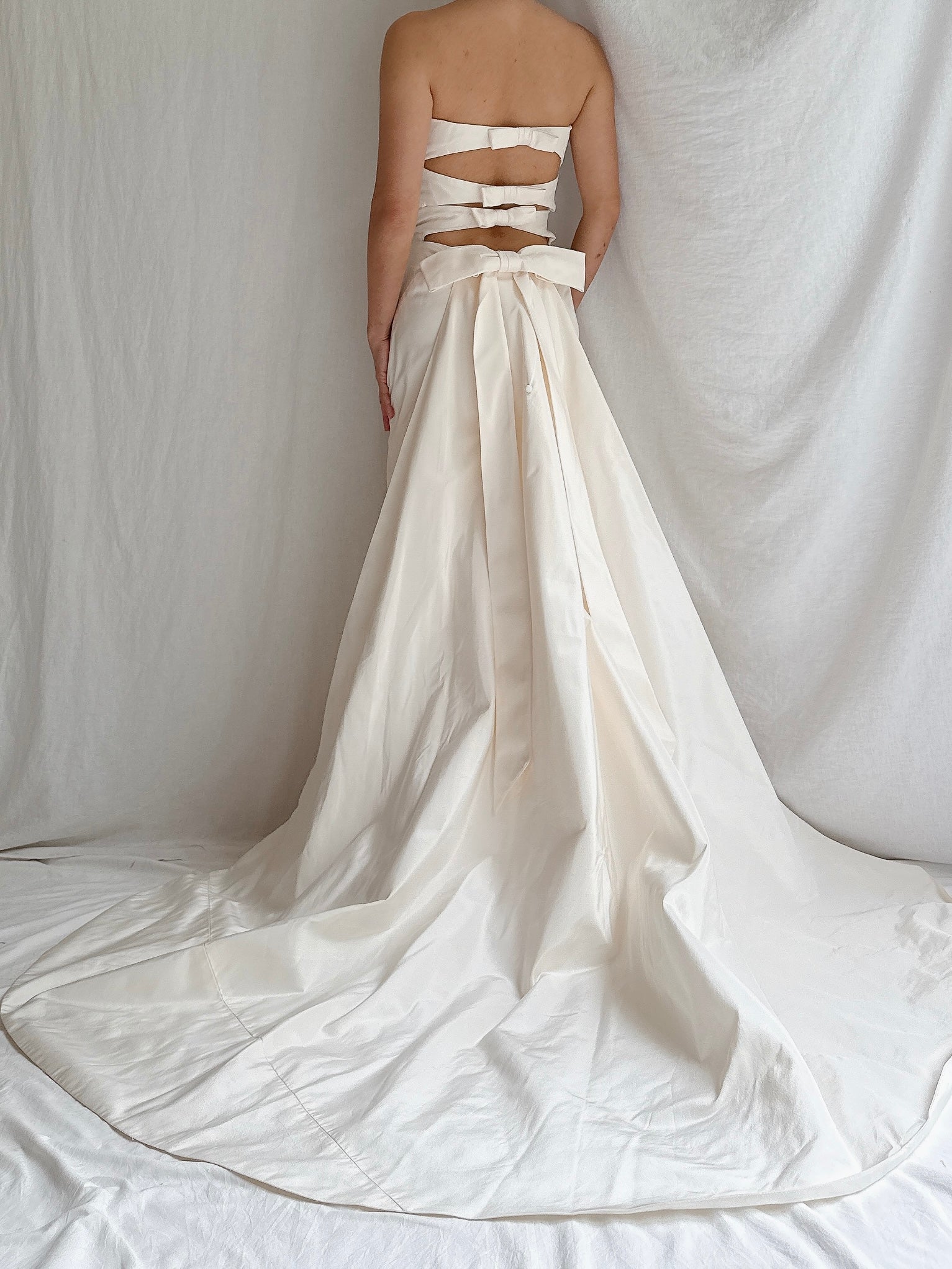 Vintage Silk Strapless Gown - S/4