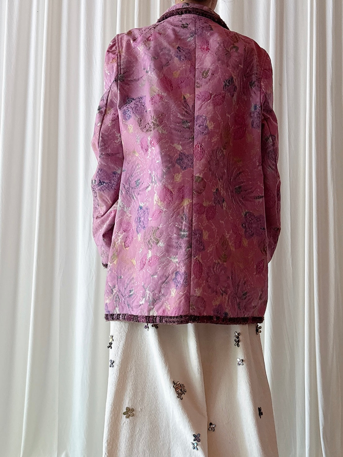 Vintage Alta Moda Luan Sare Pink Abstract Jacket - FR 44 / IT 48