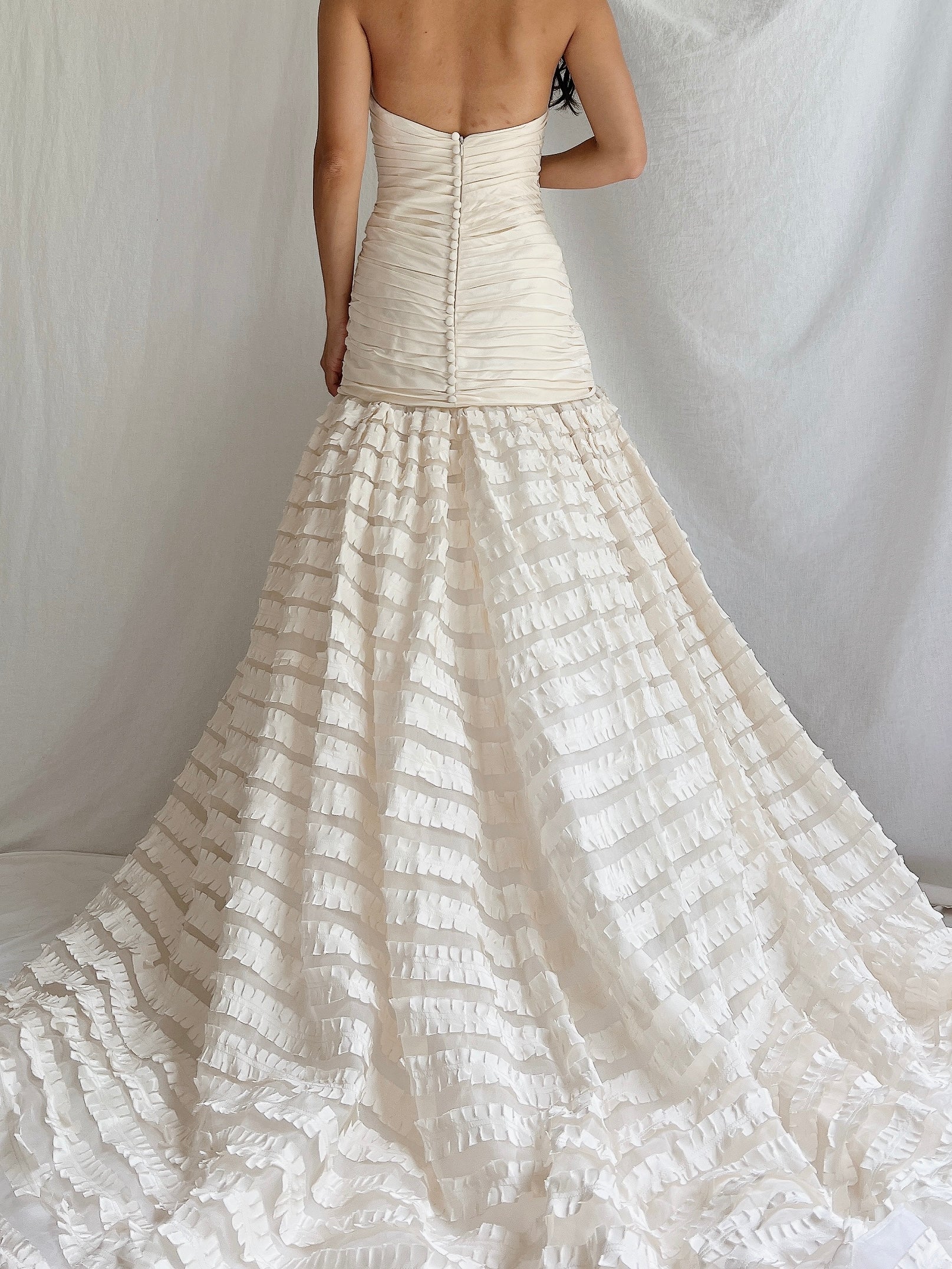 RESERVED Liancarlo Couture Silk Dropped Waist Gown - S/6