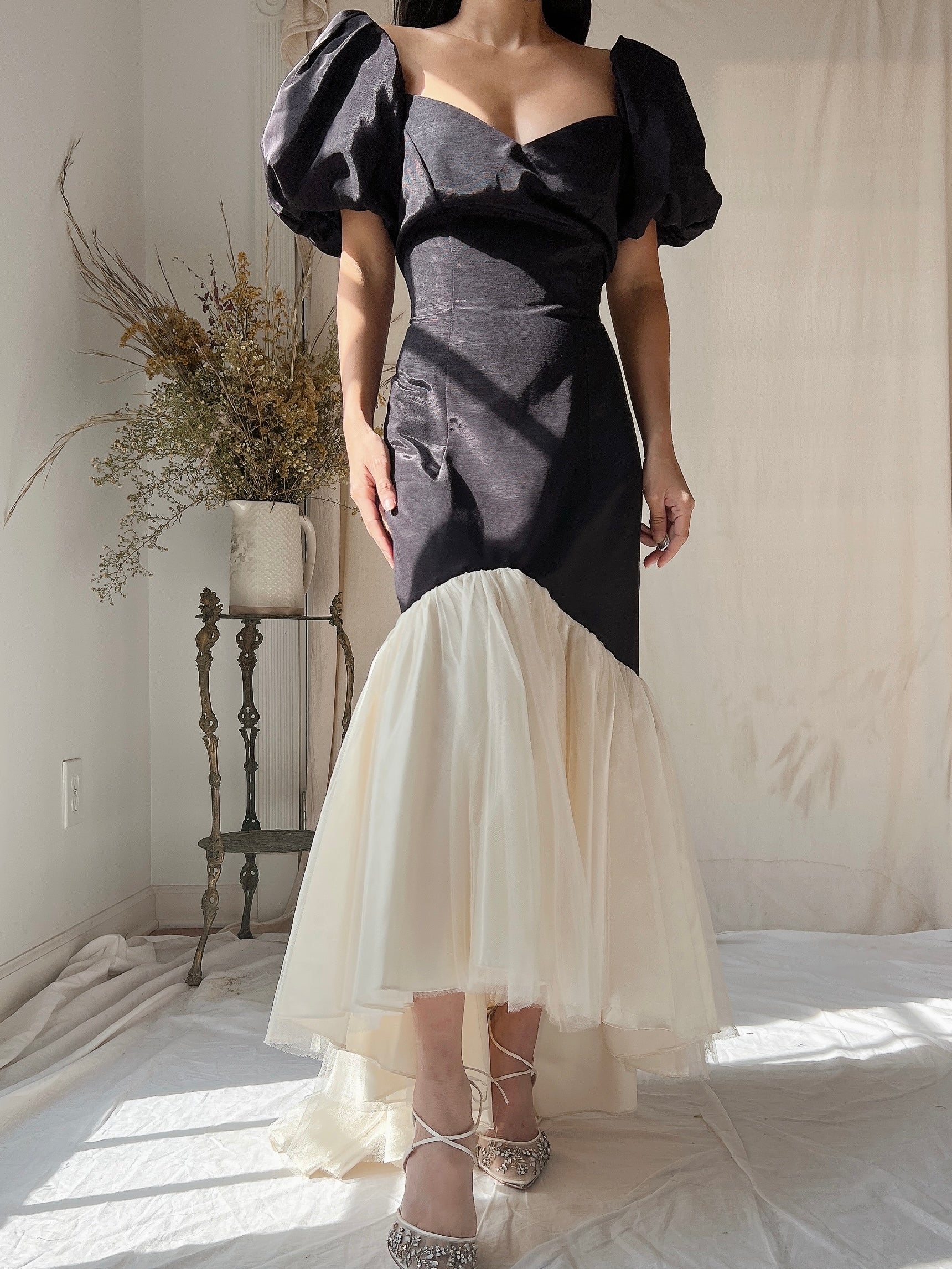 Vintage Grossgrain and Tulle Dress - M
