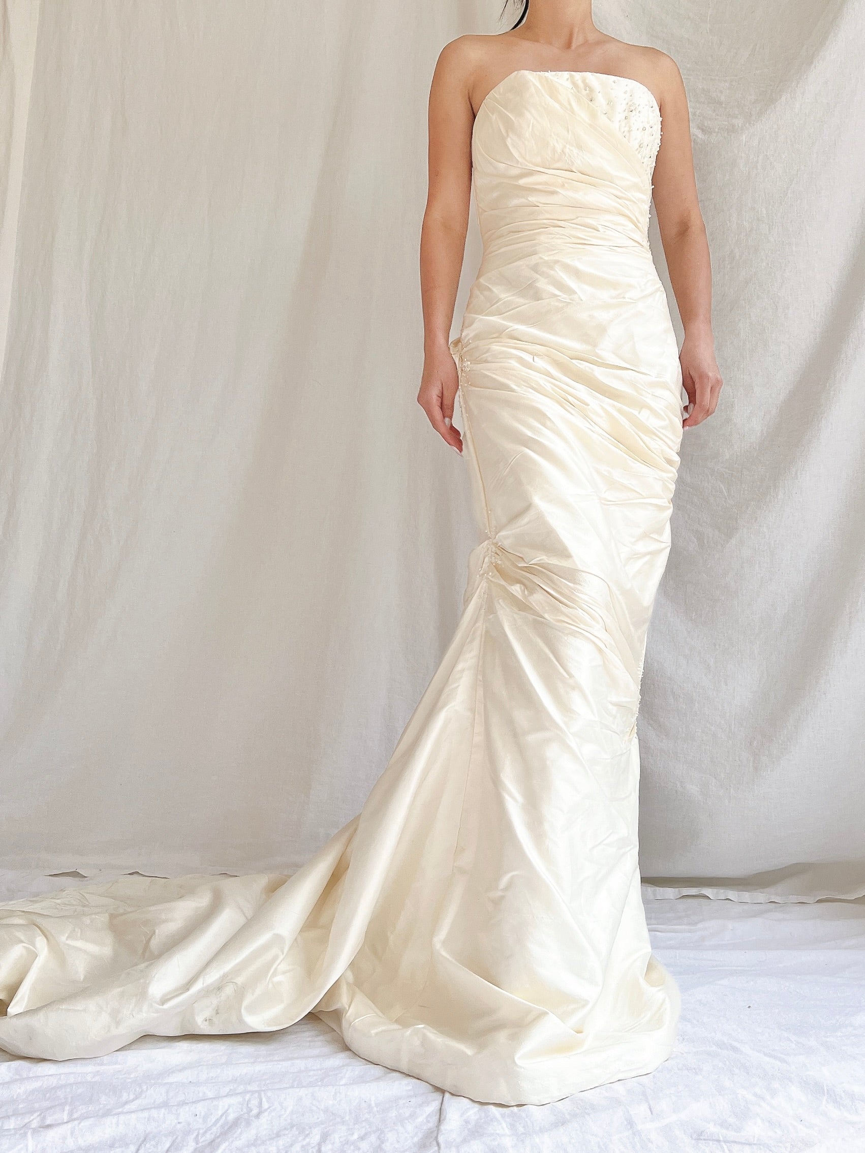 Vintage Silk Draped Gown - S/4