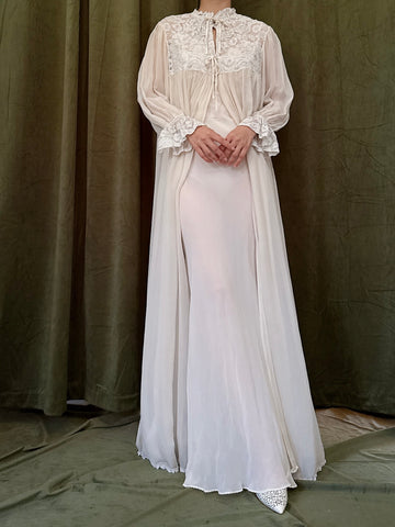 Vintage Silk Chiffon Duster - S