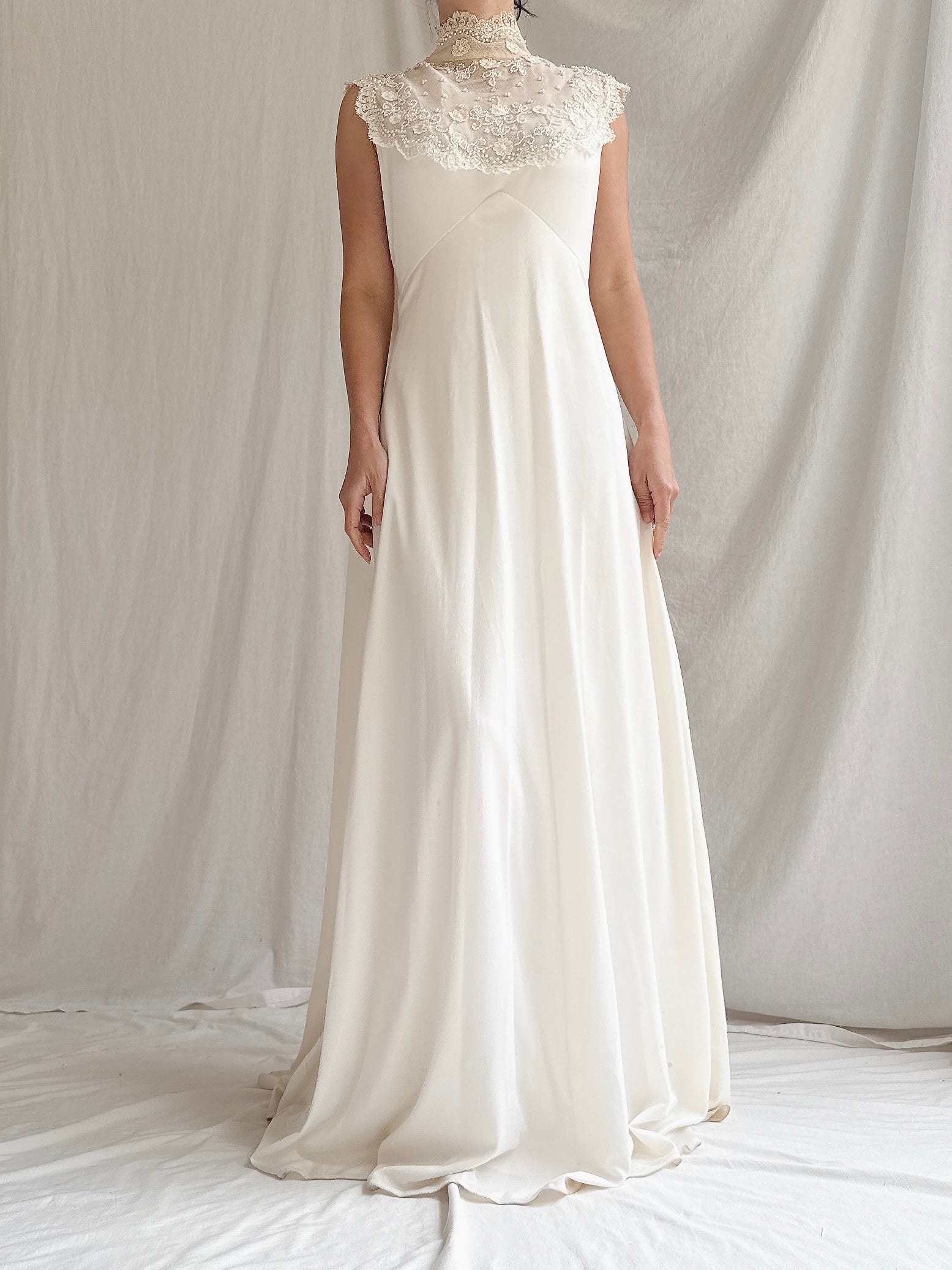 “RESERVED- DO NOT BUY” 1960s Jersey High Neck Gown - S/M