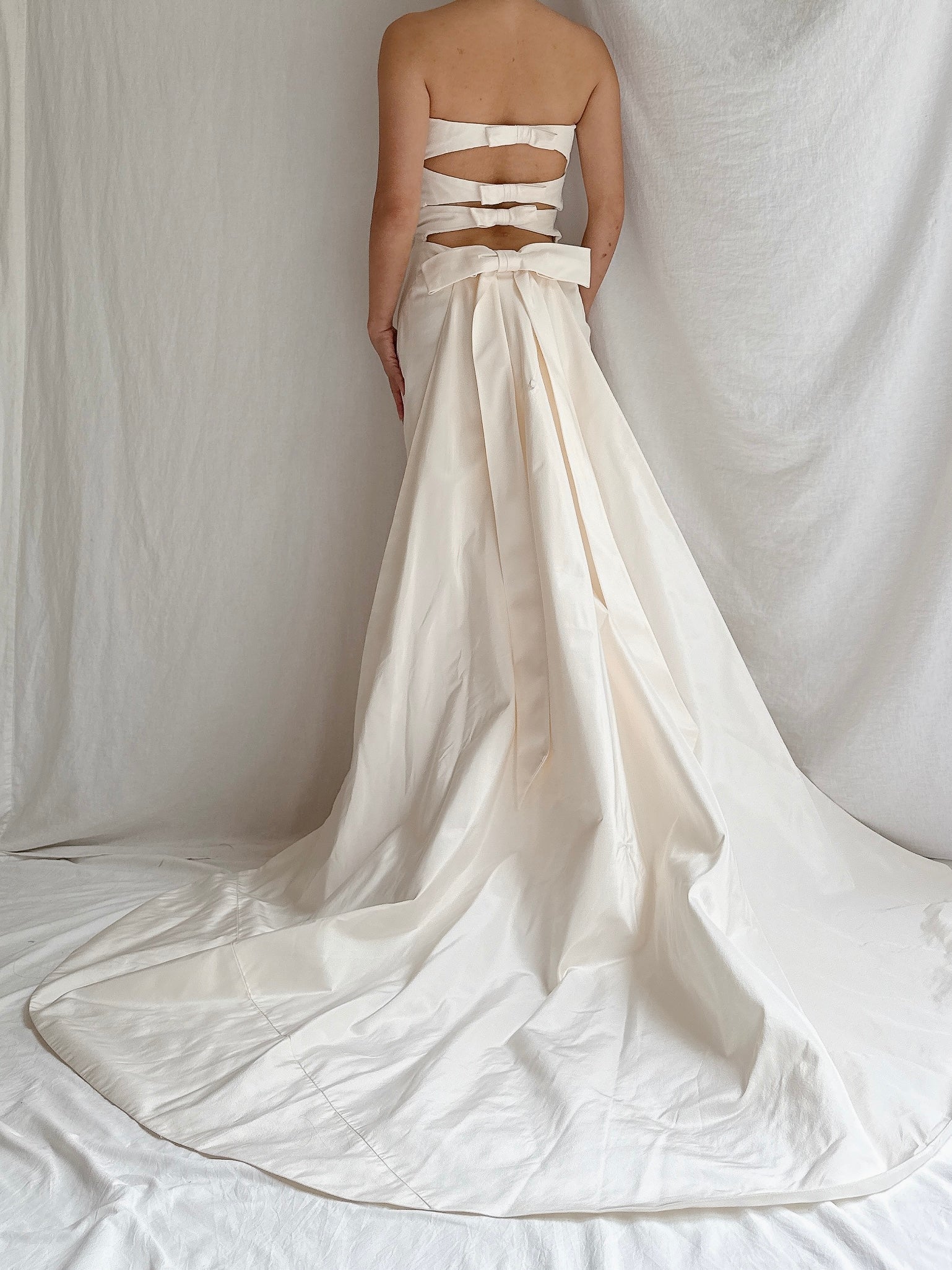 Vintage Silk Strapless Gown - S/4