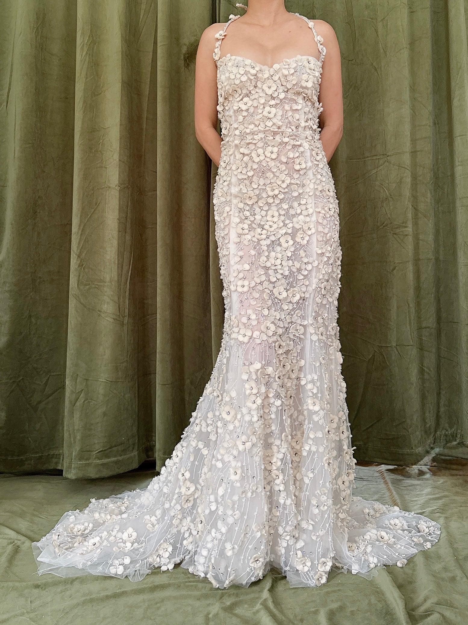 Vintage Lazaro Silk Crystal Embellished Dress - M/8