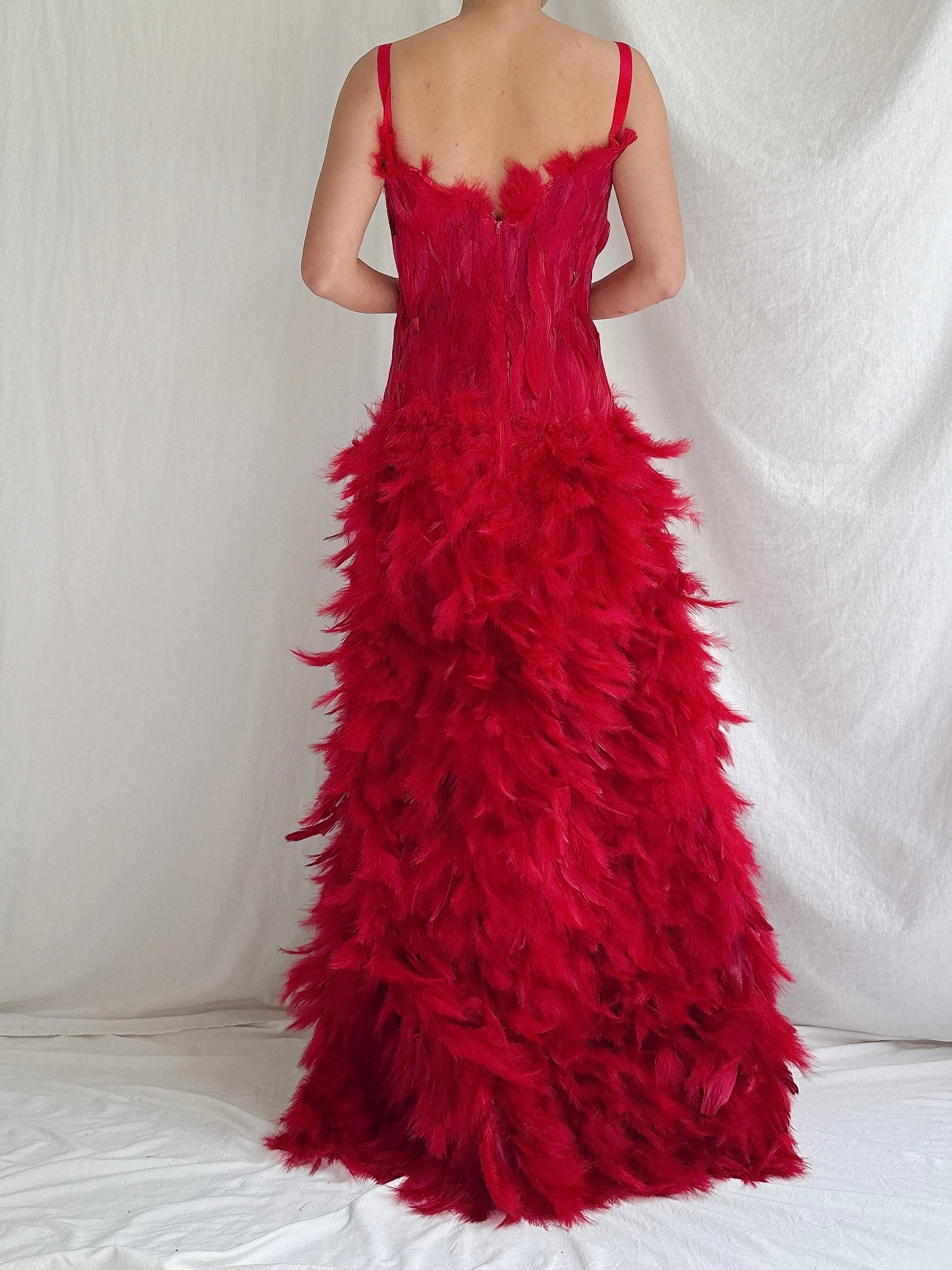 Vintage Feather Gown - M
