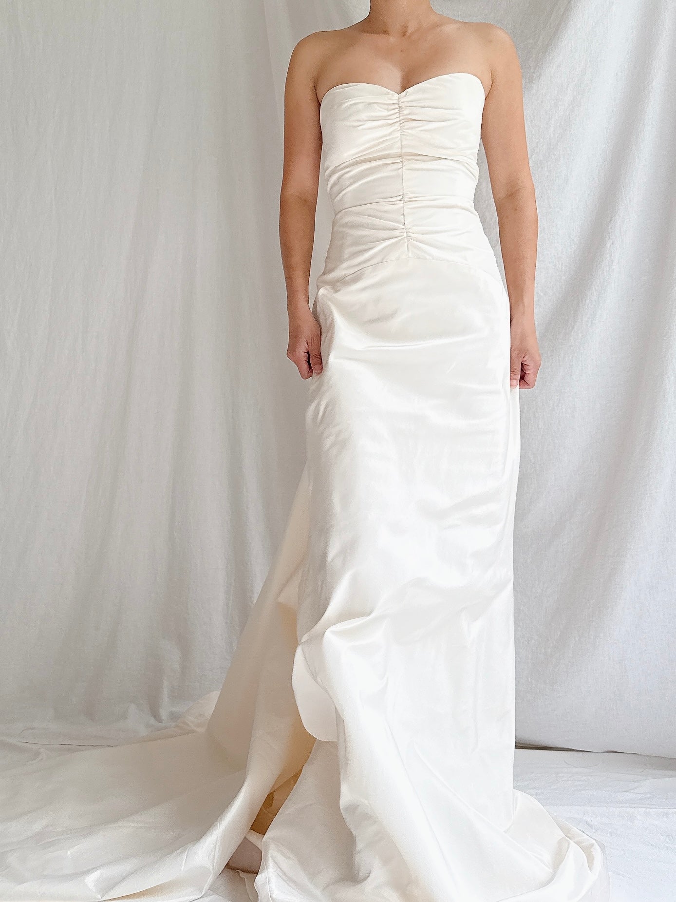 Vintage Silk Strapless Gown - S/4